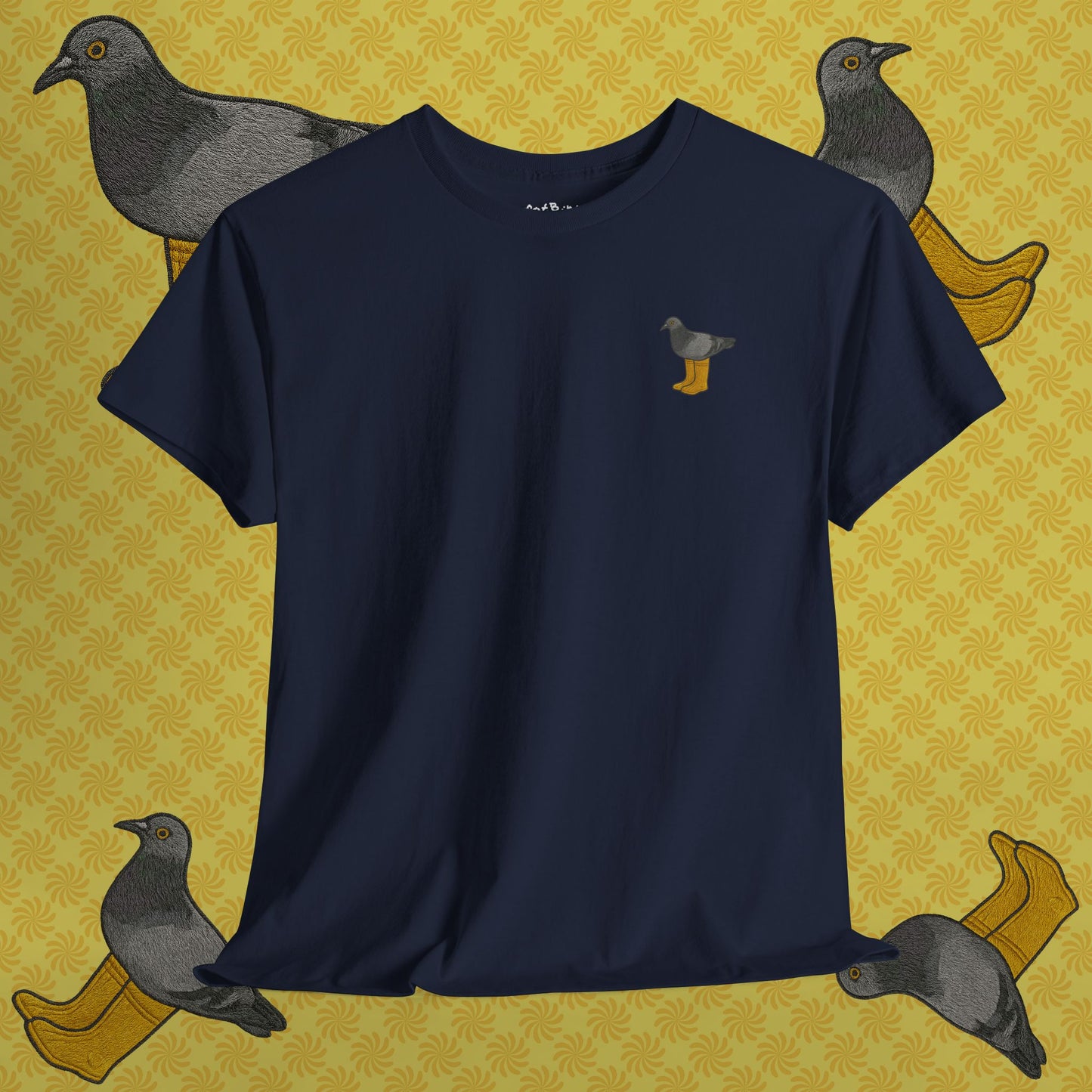 pigeon in yellow boots - unisex graphic tshirt