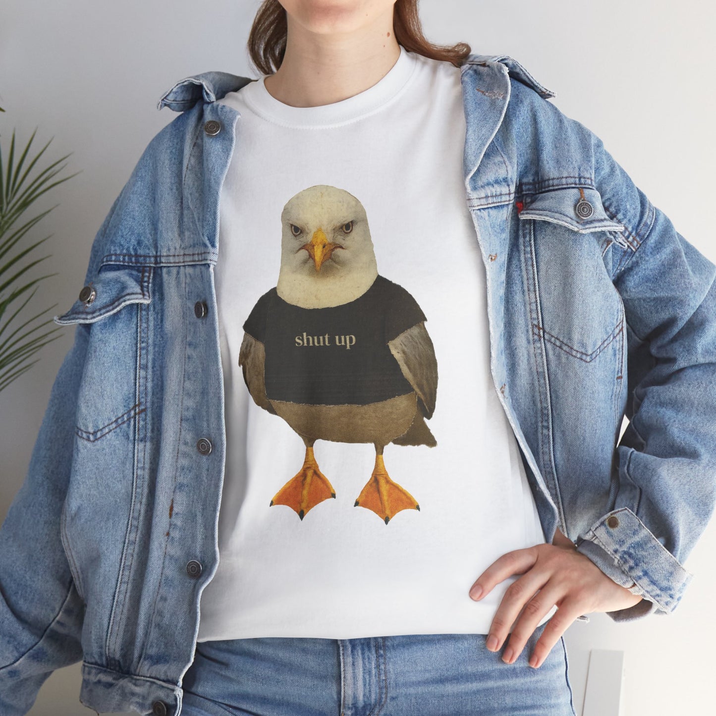 'shut up' seagull unisex graphic tshirt
