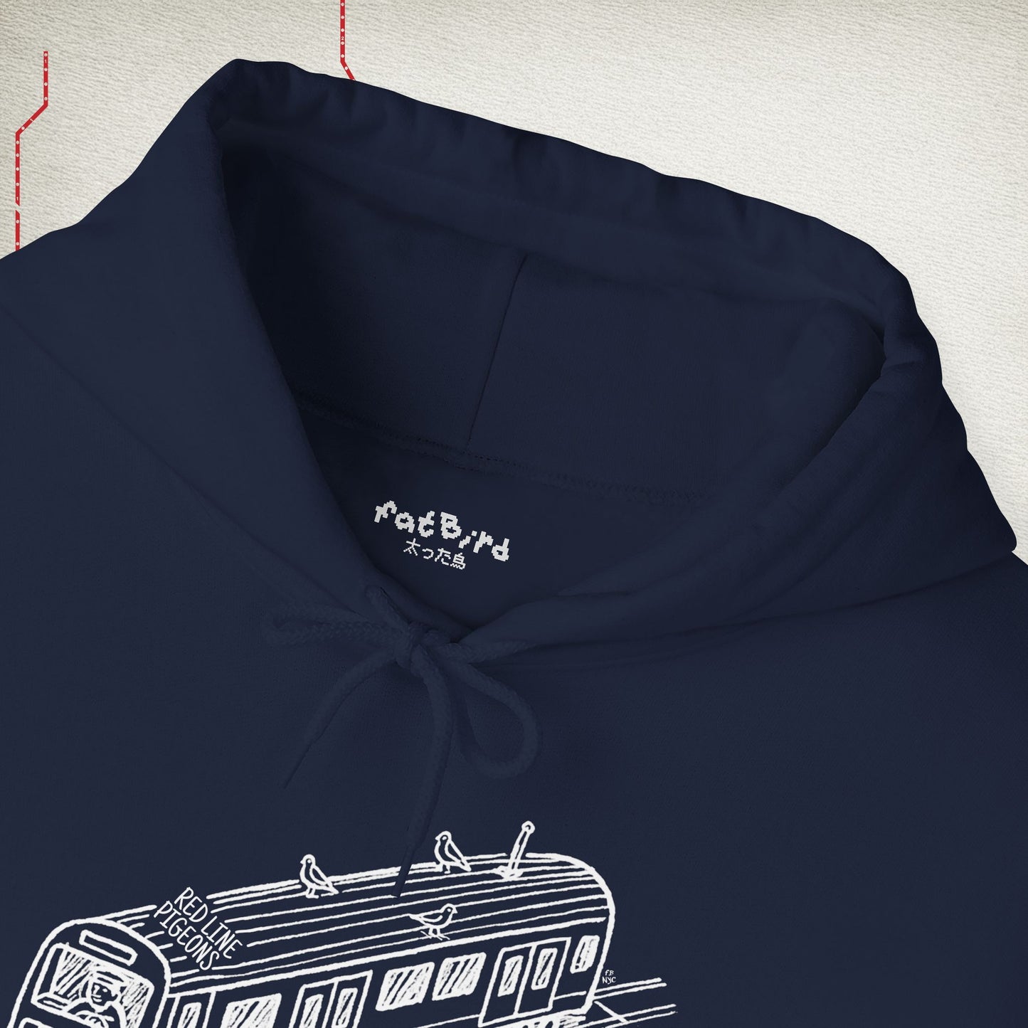 nyc red line pigeons hoodie