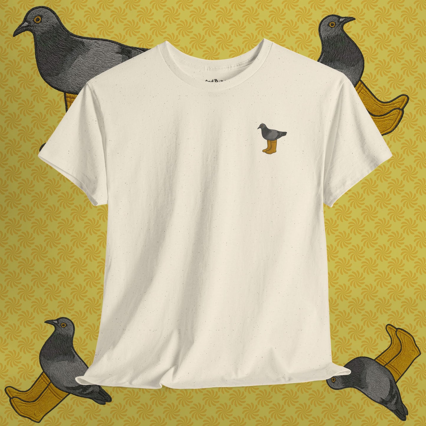 pigeon in yellow boots - unisex graphic tshirt