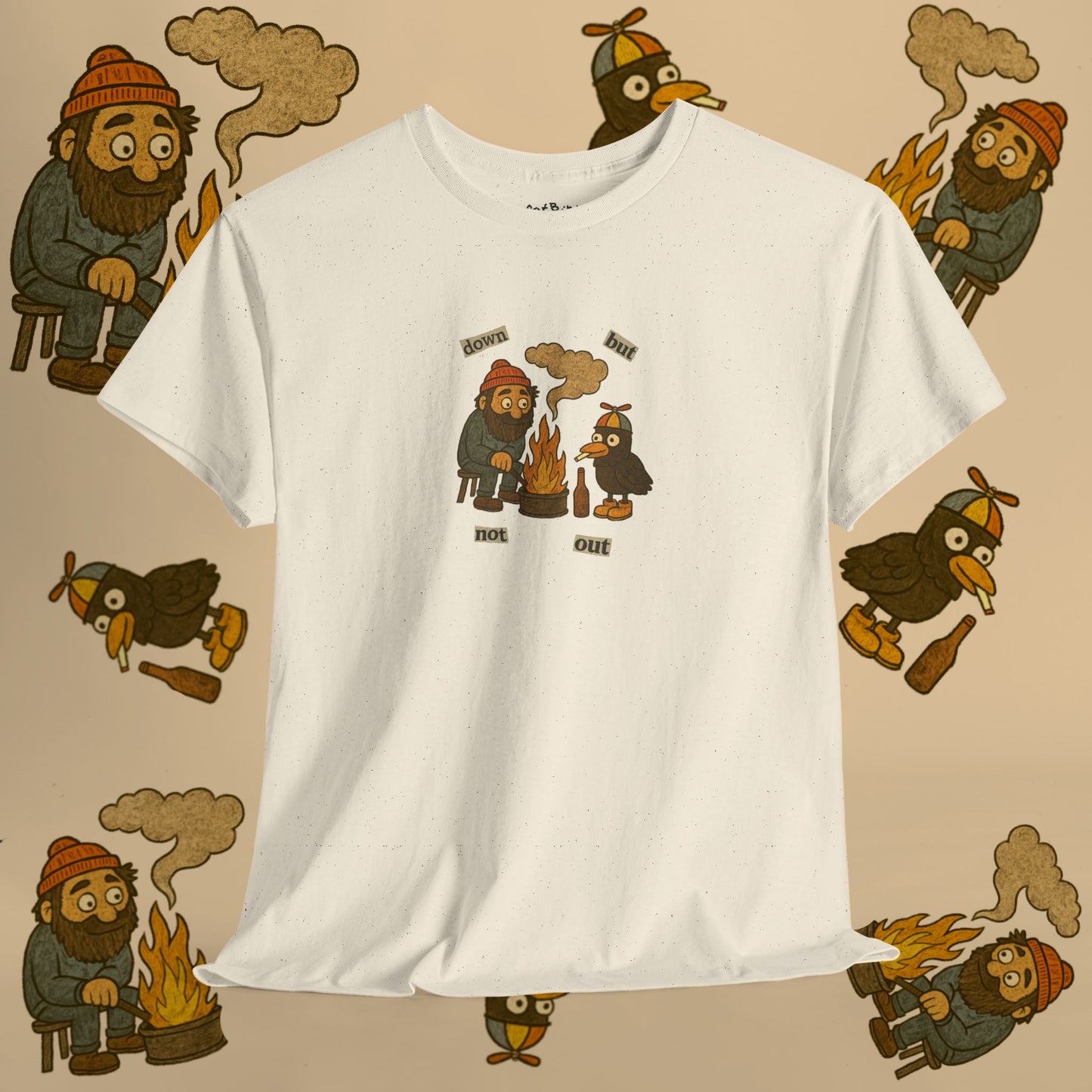 'down but not out pigeon' unisex graphic tshirt