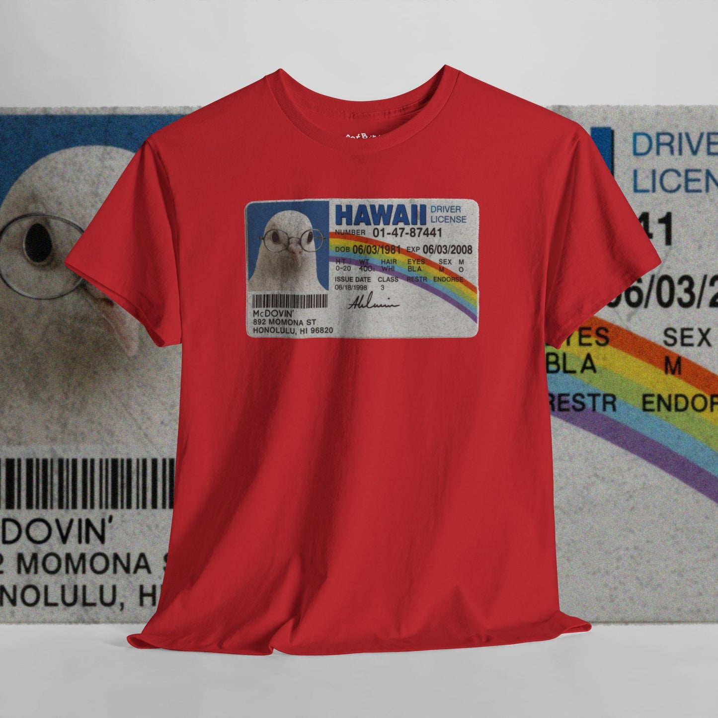 'super bird starring mcdovin' pigeon tshirt