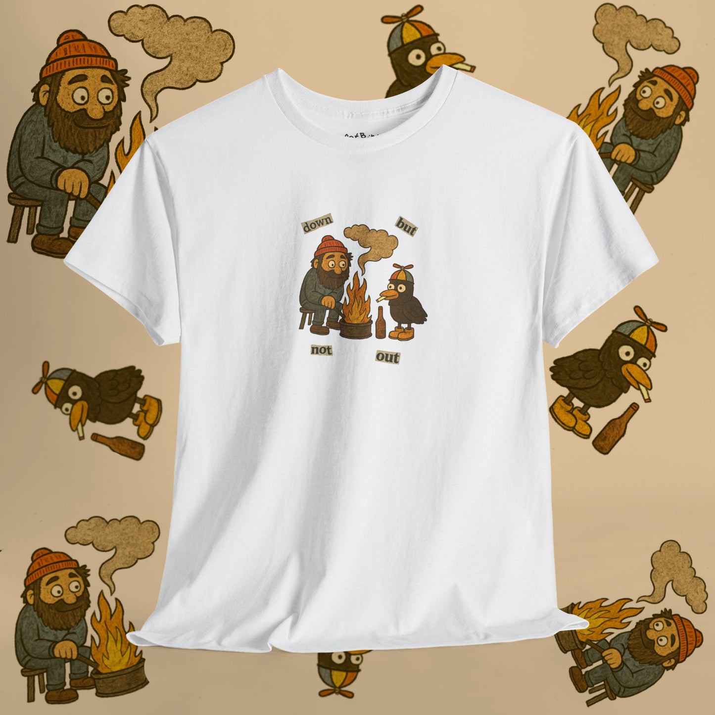 'down but not out pigeon' unisex graphic tshirt
