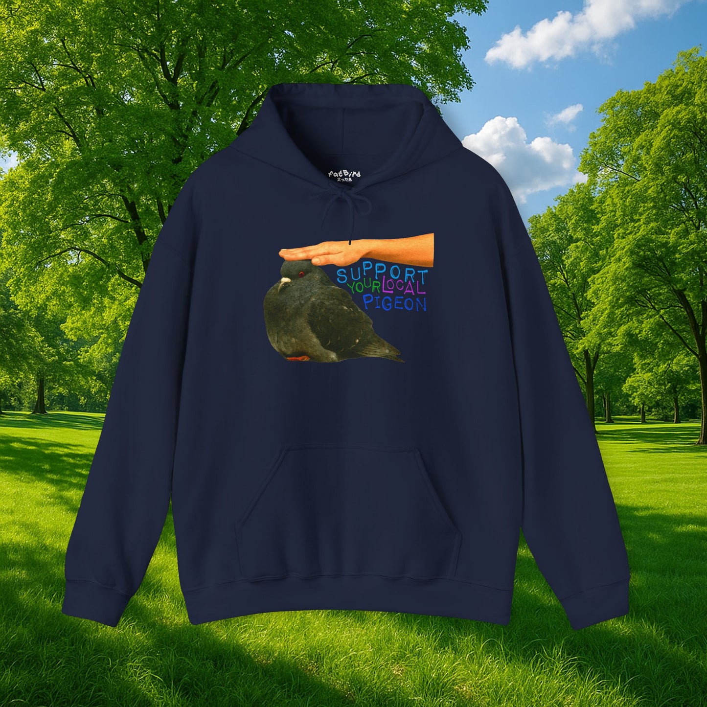 support your local pigeon hoodie