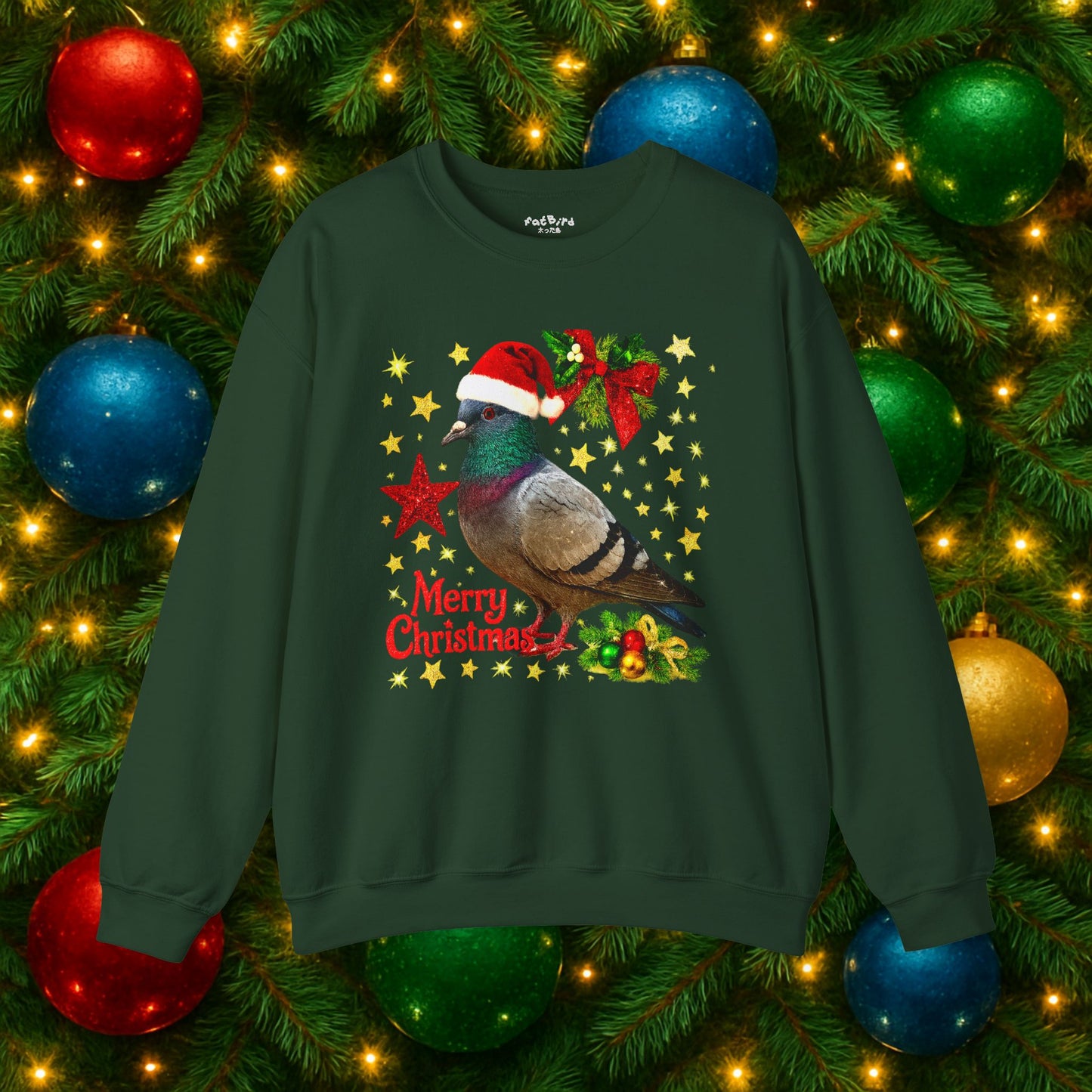 merry christmas v2: festive christmas pigeon sweatshirt / jumper