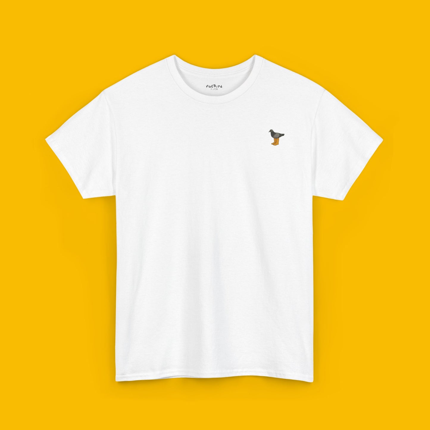 pigeon in yellow boots graphic tshirt [left]