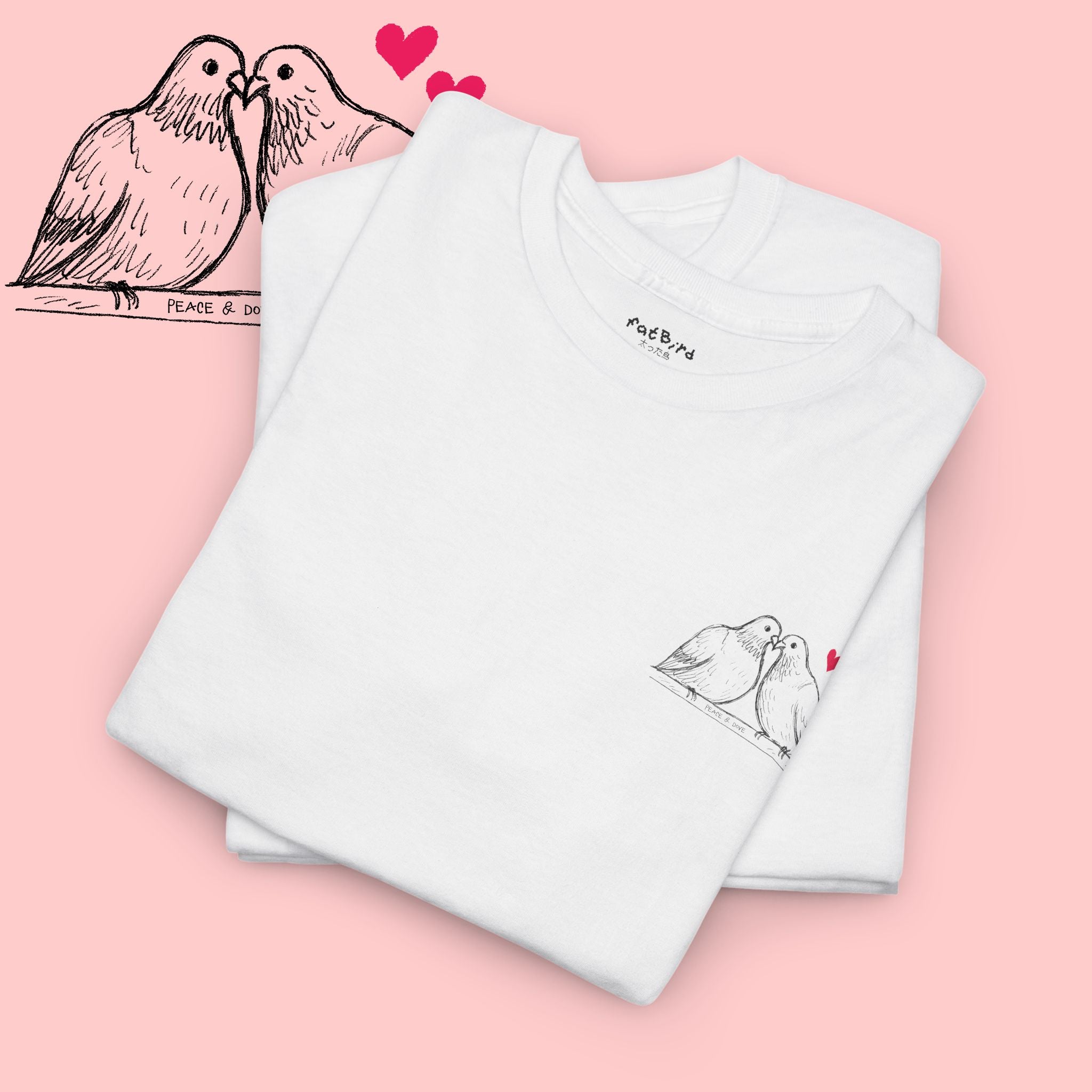 peace & dove pigeon tshirt – fatBird Clothing