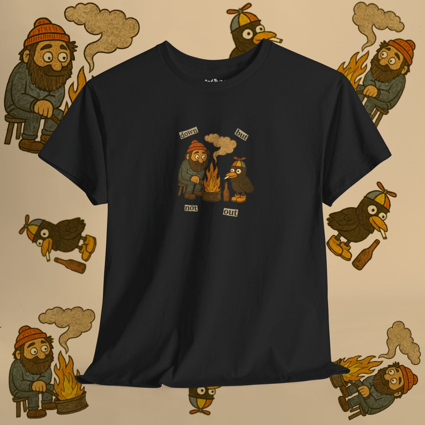 'down but not out pigeon' unisex graphic tshirt