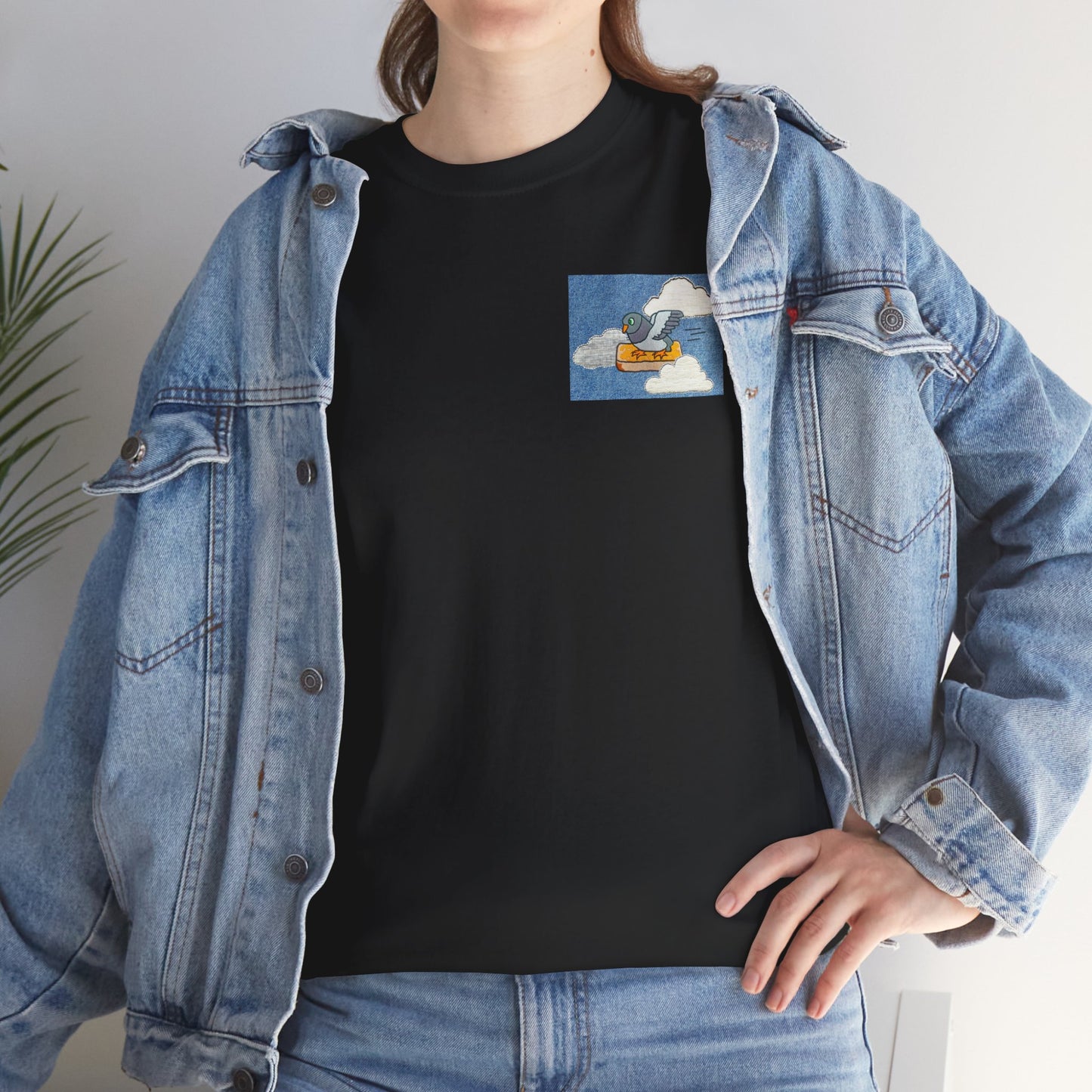 go fast pigeon unisex graphic tshirt [left]