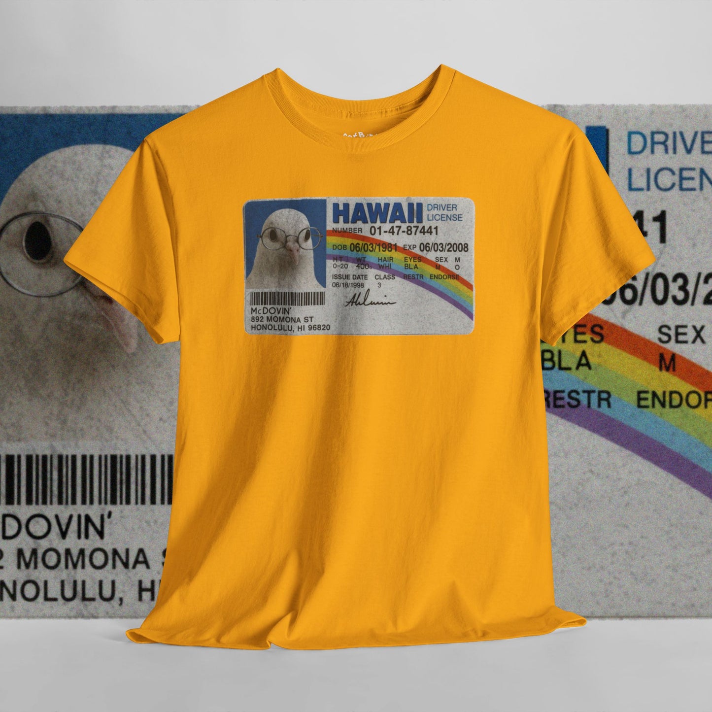 'super bird starring mcdovin' pigeon tshirt