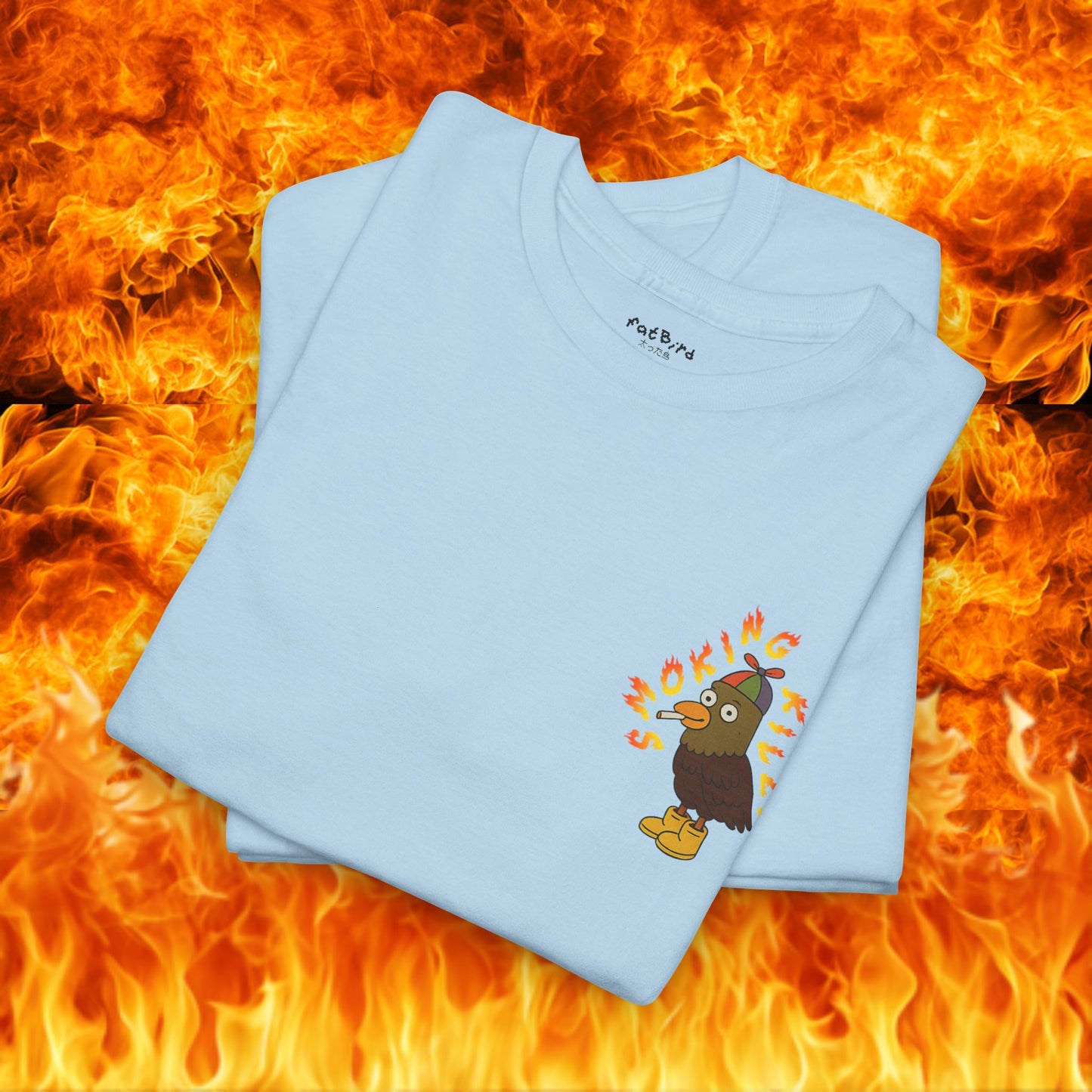 'smoking kills pigeon' unisex graphic tshirt [left]