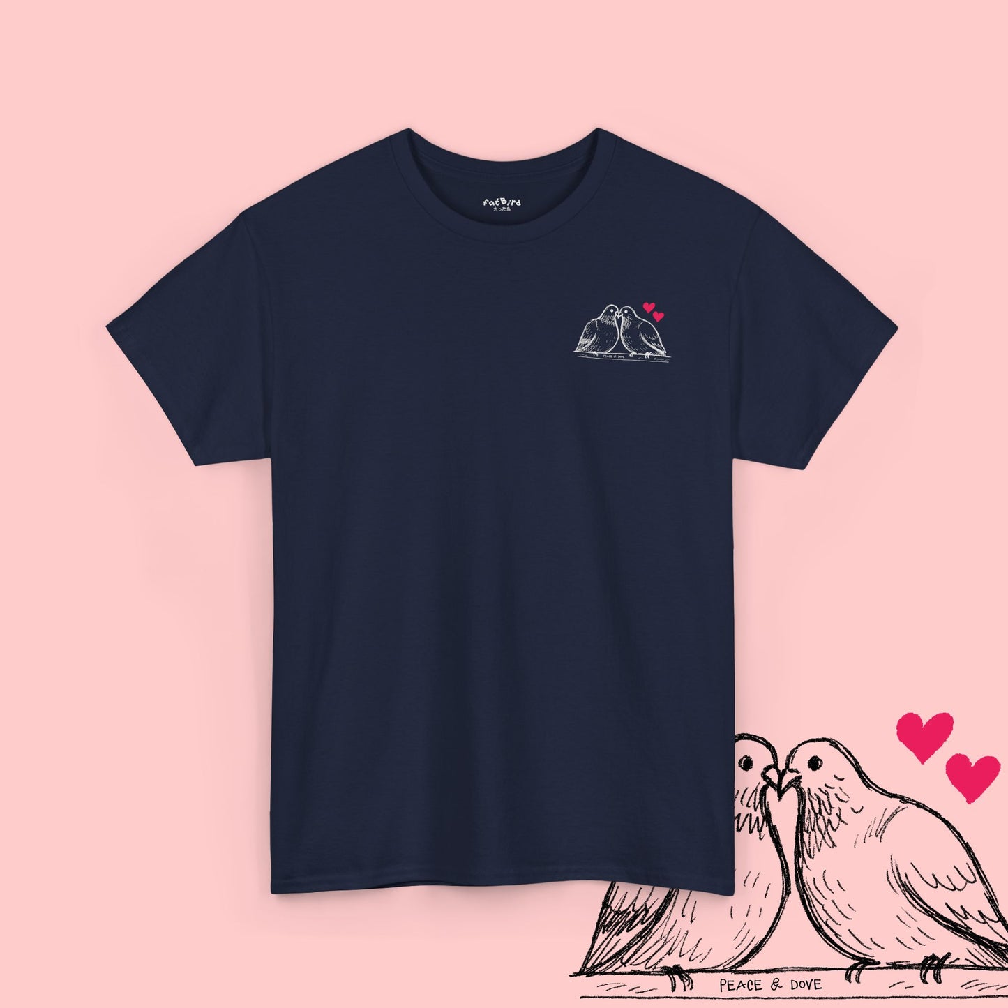 peace & dove pigeon tshirt