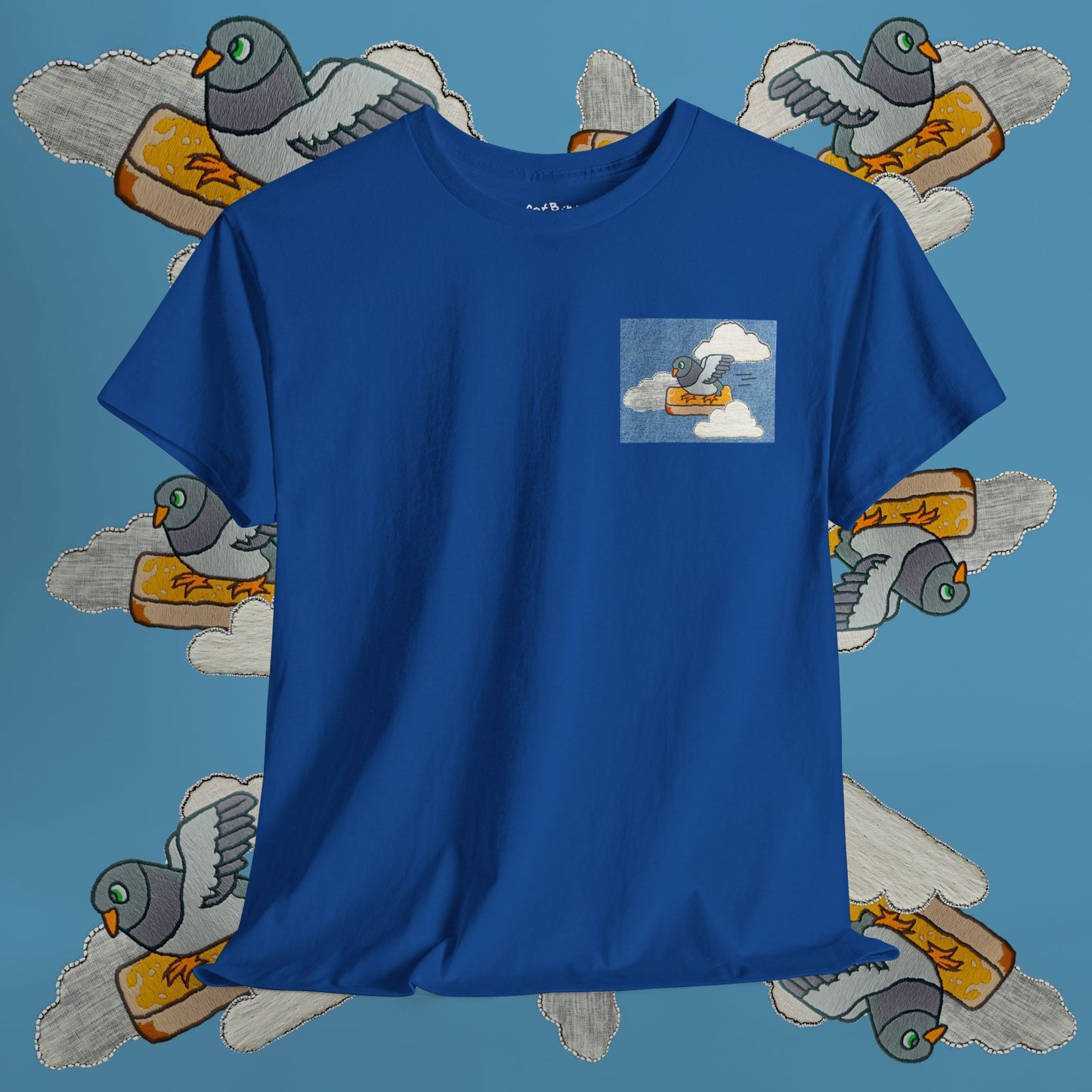 go fast pigeon unisex graphic tshirt [left]
