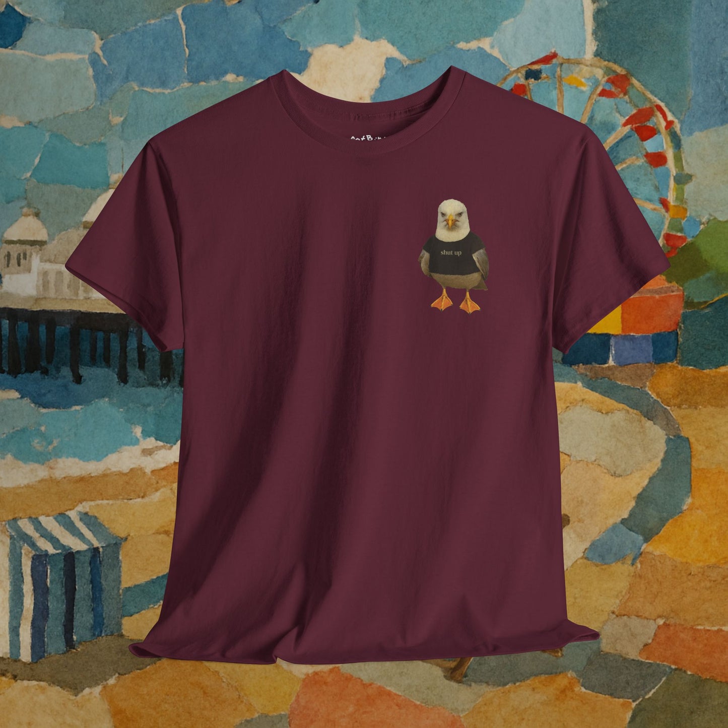 'shut up' seagull tshirt [left]