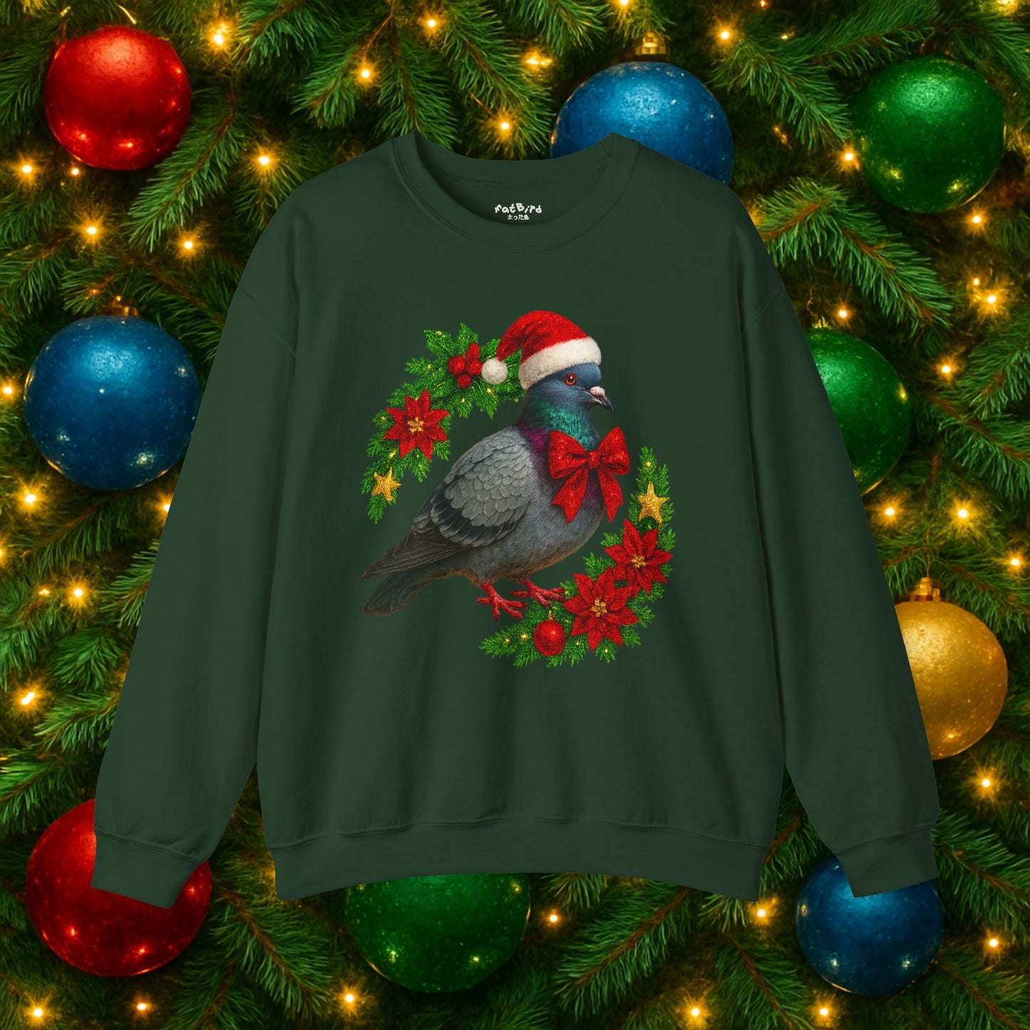 merry pidgemas v3: festive christmas pigeon sweatshirt / jumper
