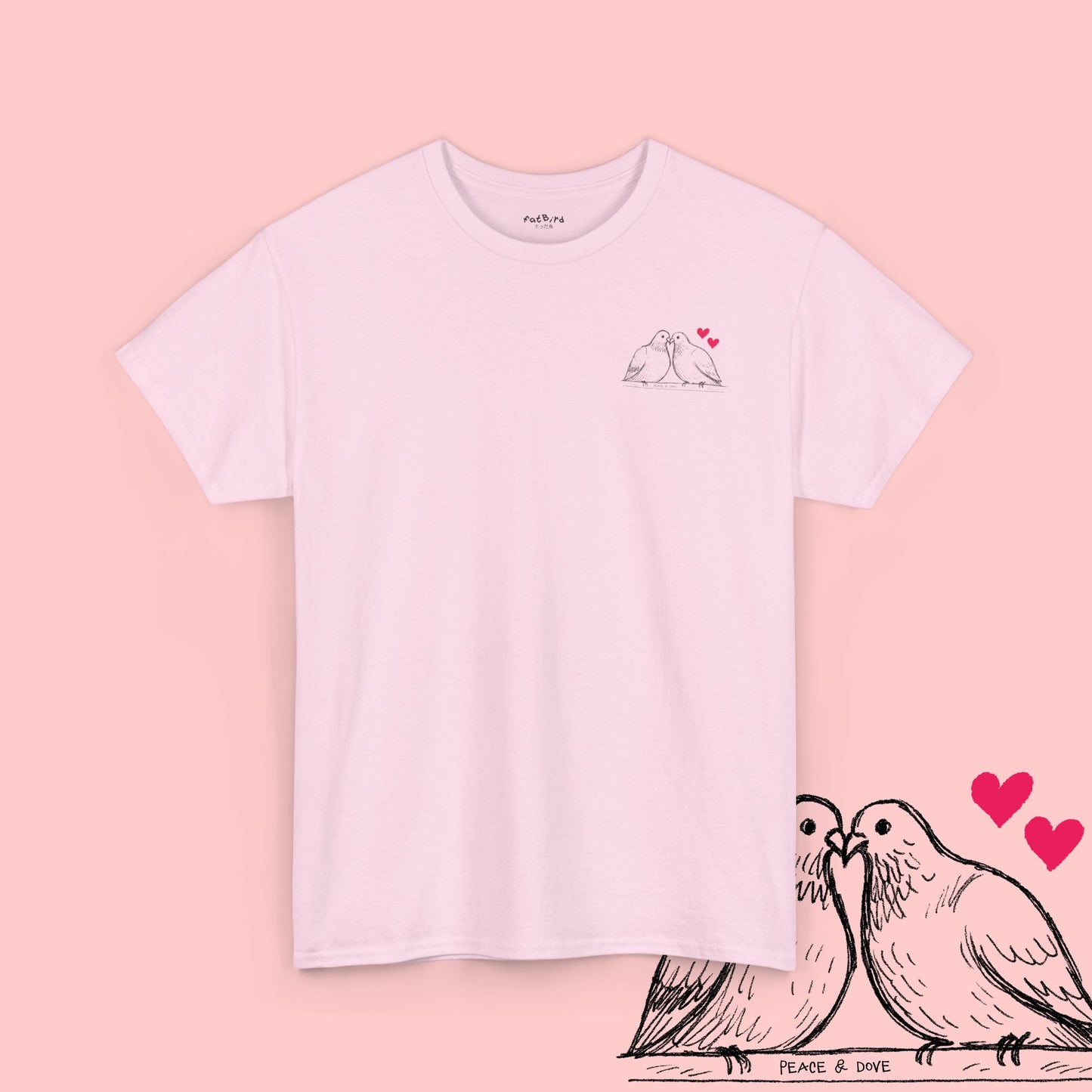 peace & dove pigeon tshirt