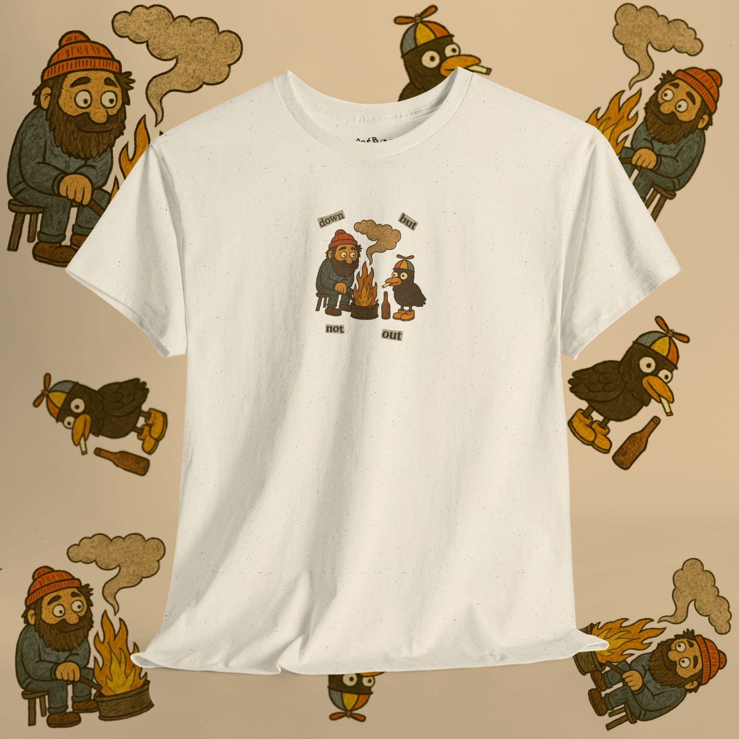 'down but not out' pigeon tshirt