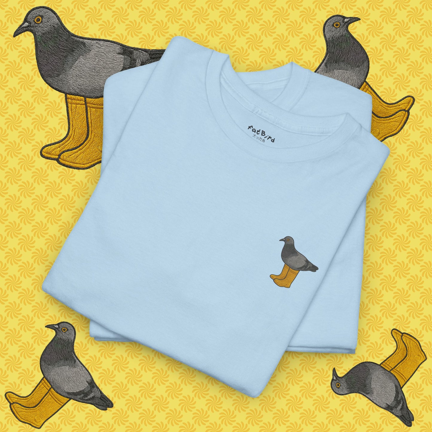 pigeon in yellow boots - unisex graphic tshirt