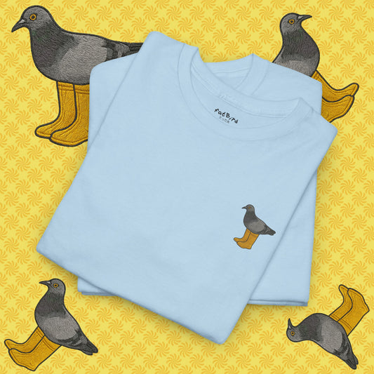 pigeon in yellow boots - unisex graphic tshirt