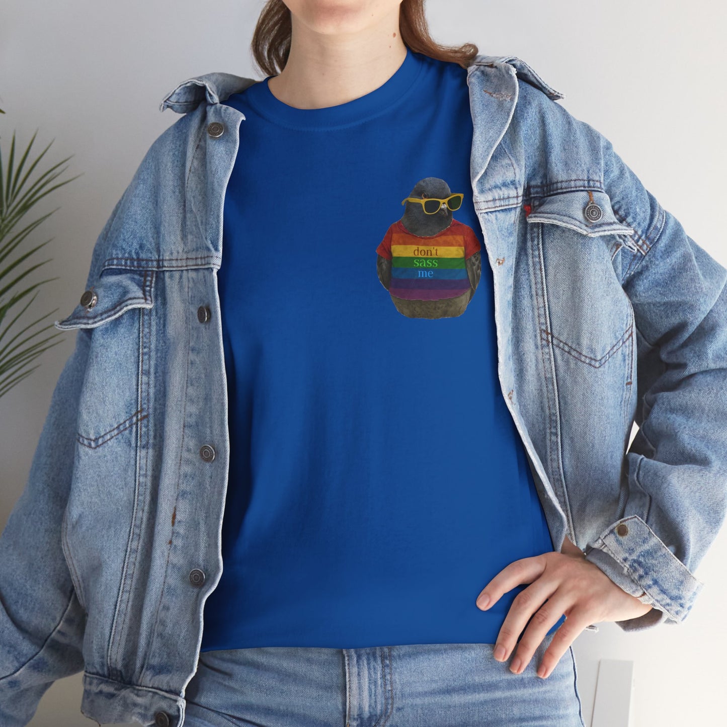 'dont sass me lgbt pigeon' unisex graphic tshirt [left]