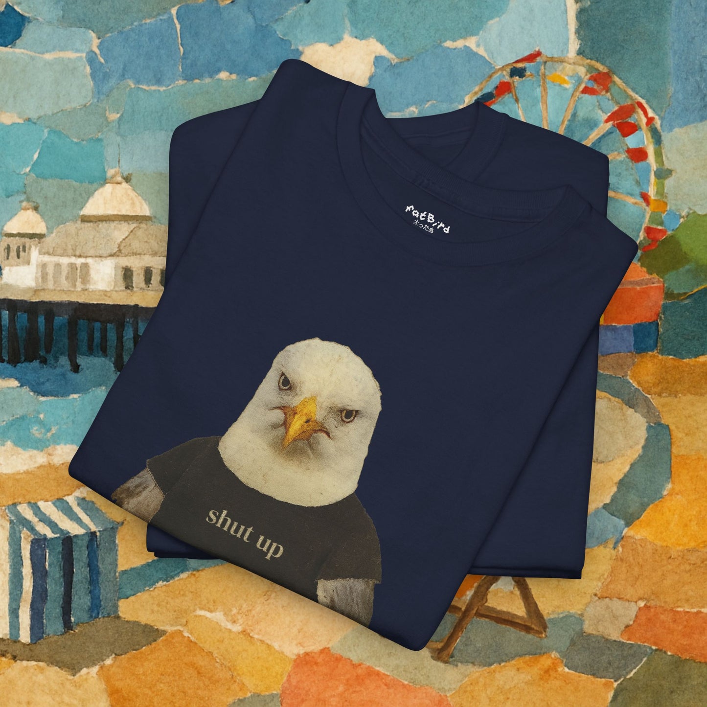 'shut up seagull' unisex graphic tshirt [left]