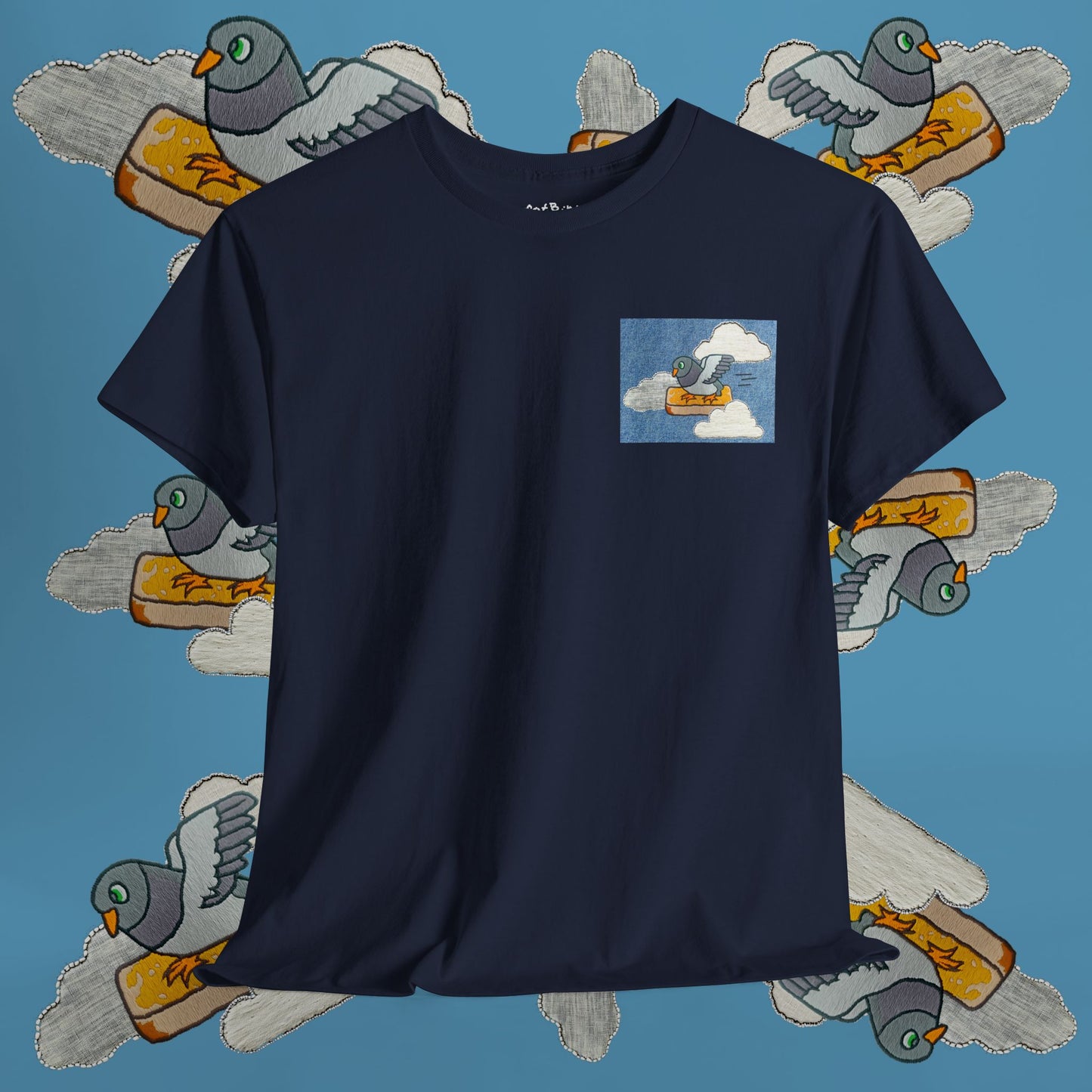 go fast pigeon unisex graphic tshirt [left]