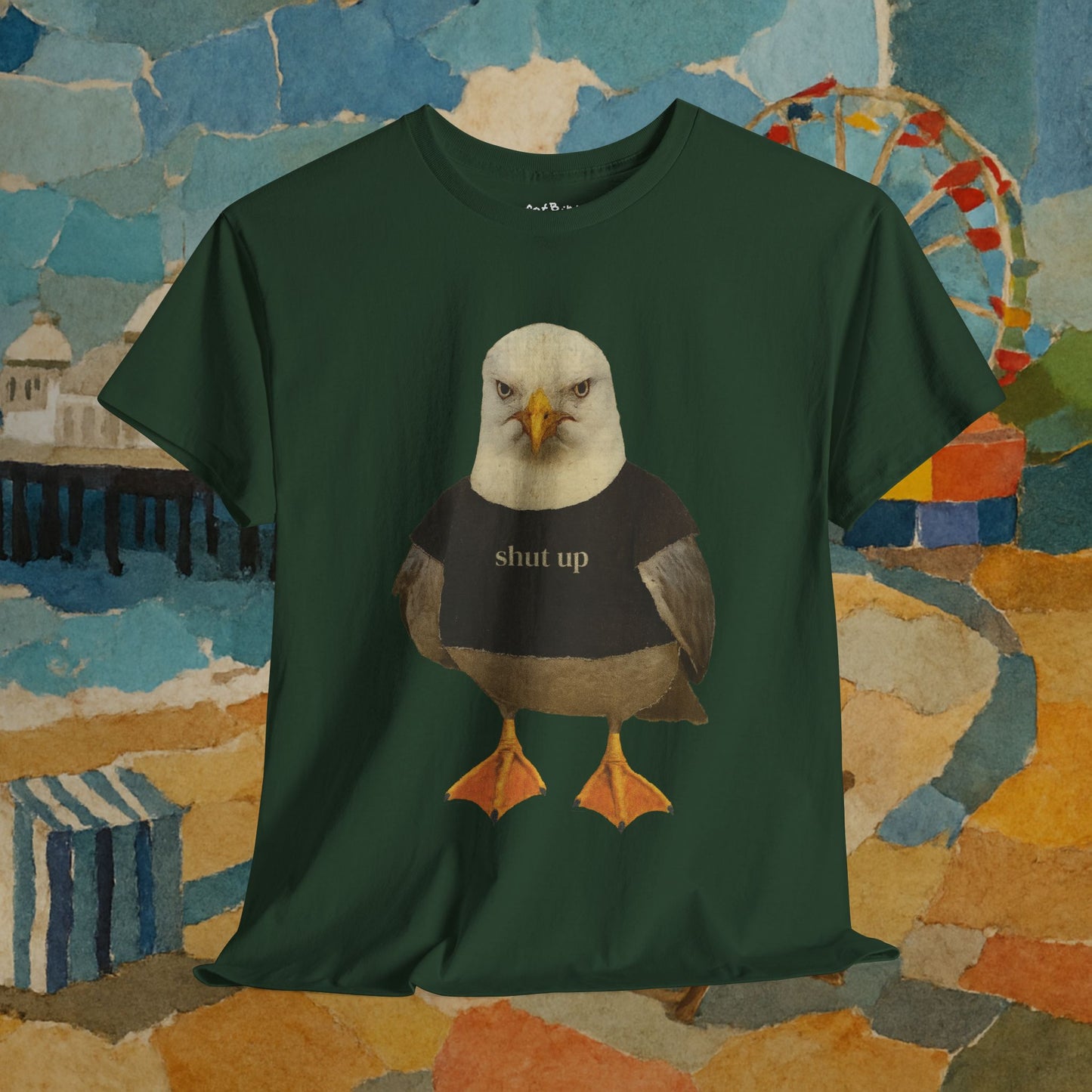 'shut up' seagull unisex graphic tshirt