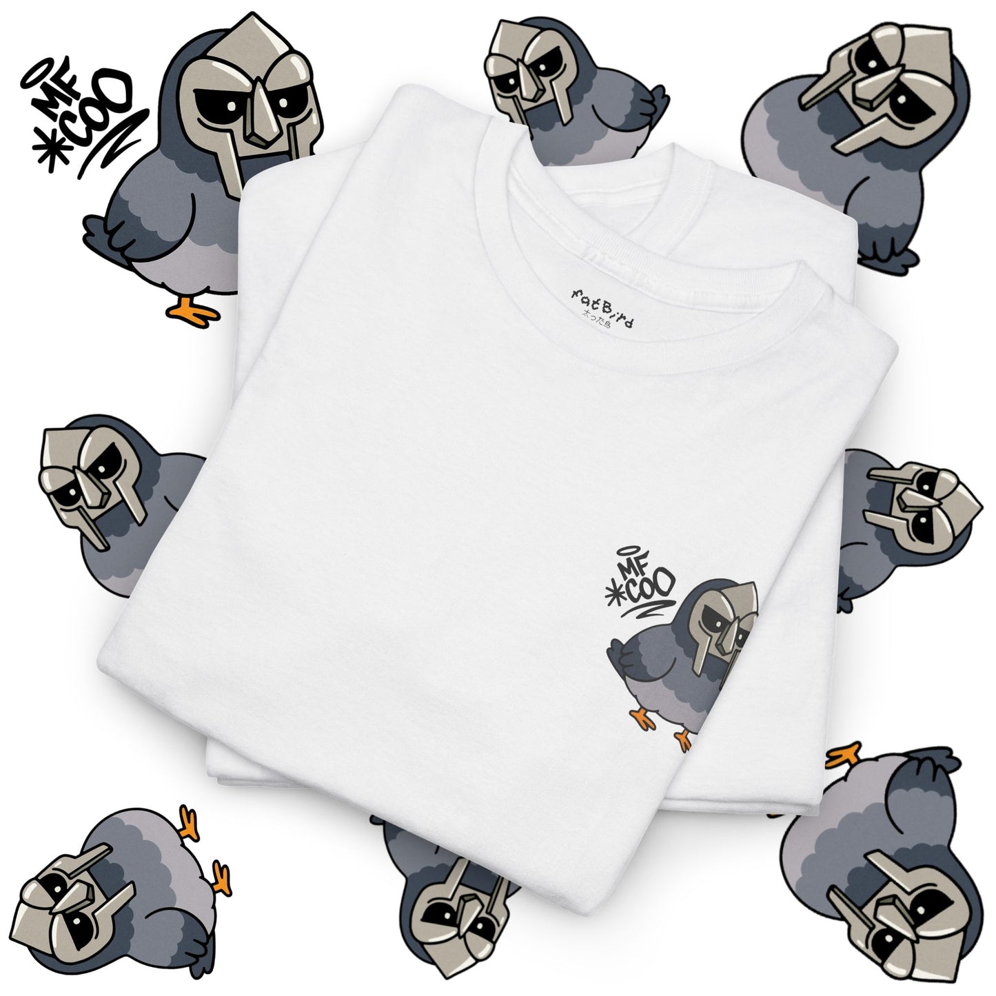 'mf coo pigeon' unisex graphic tshirt [left]