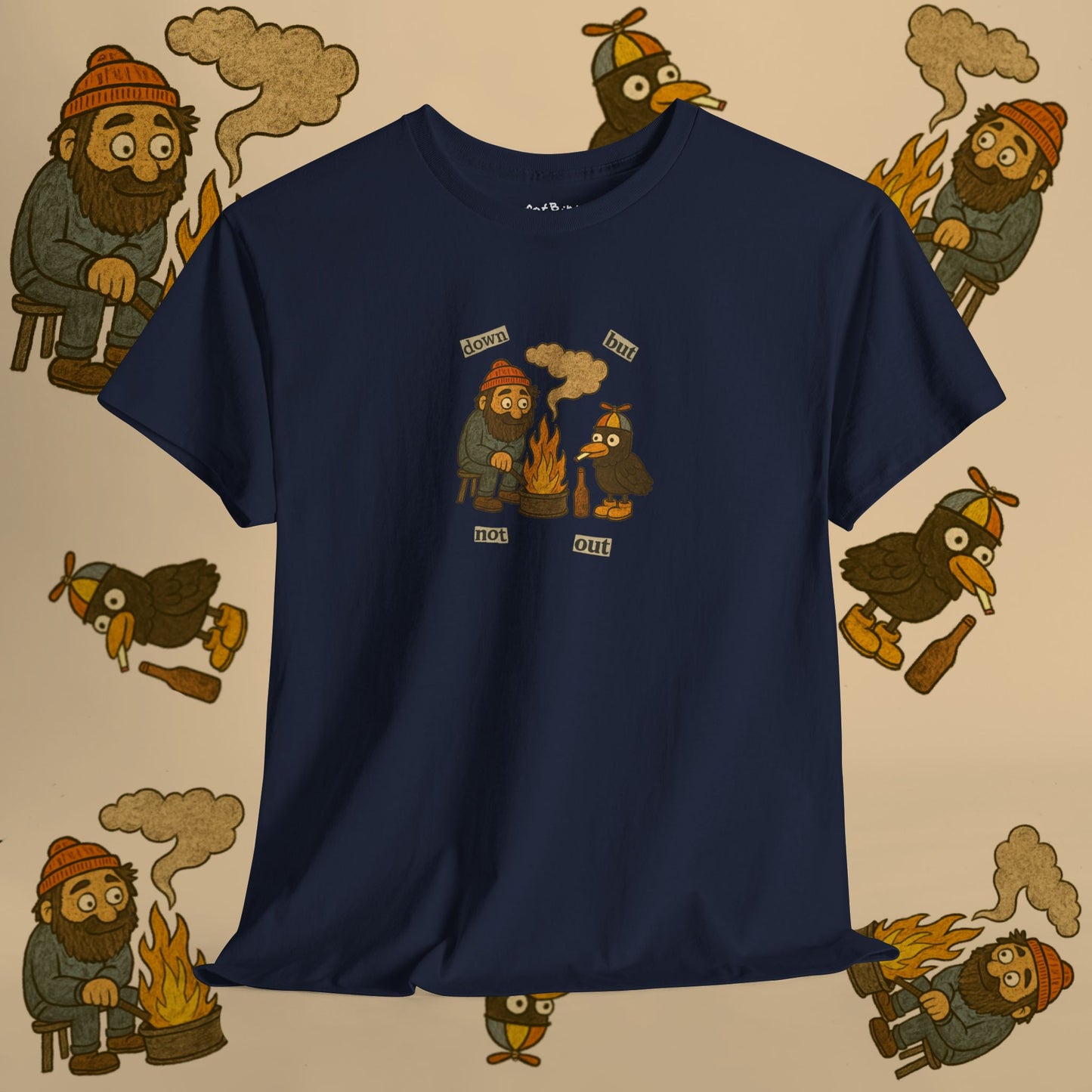 'down but not out pigeon' unisex graphic tshirt