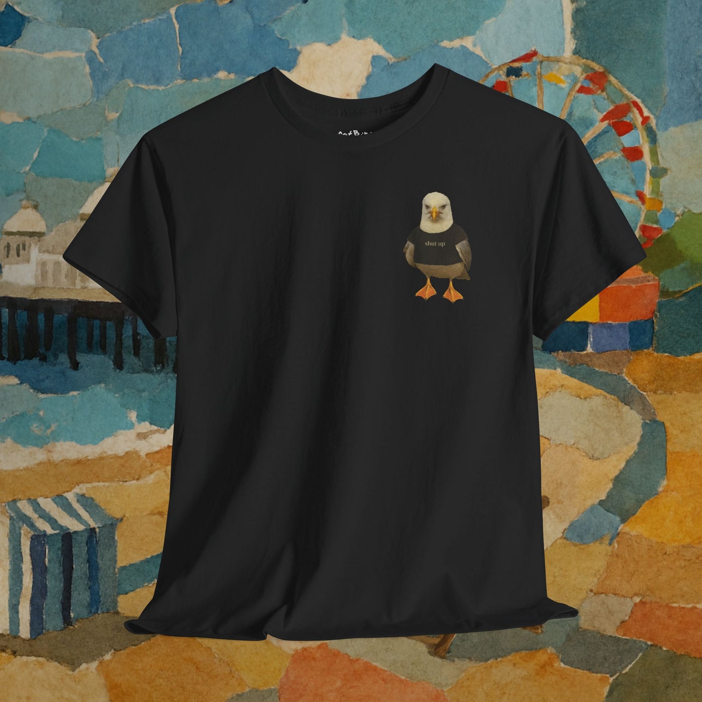 'shut up' seagull tshirt [left]
