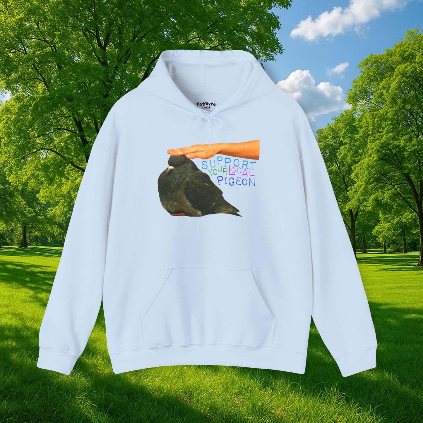 support your local pigeon hoodie