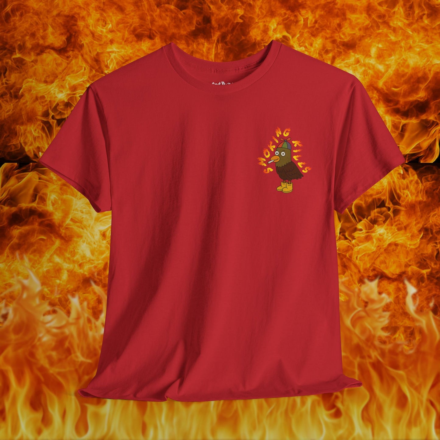 'smoking kills pigeon' unisex graphic tshirt [left]