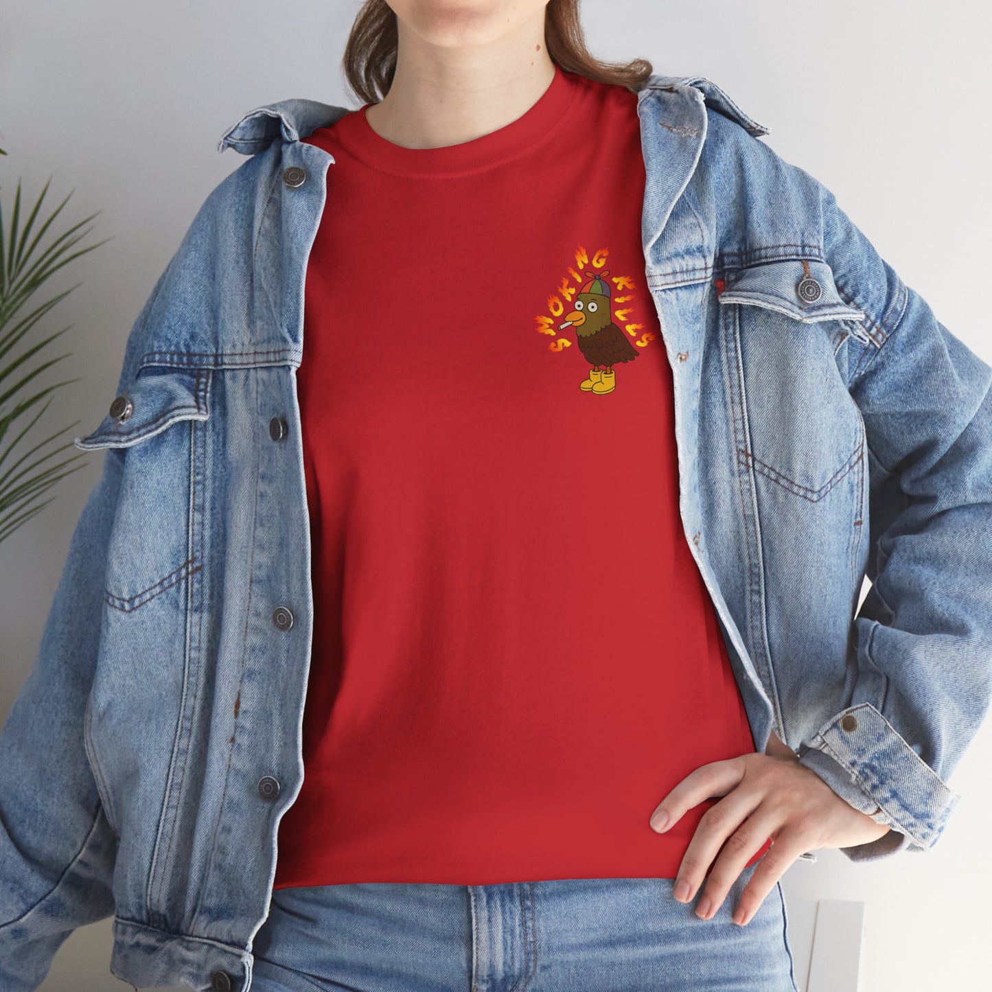'smoking kills pigeon' unisex graphic tshirt [left]