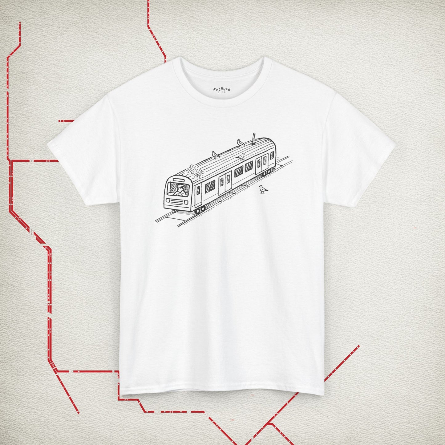 nyc red line pigeons tshirt