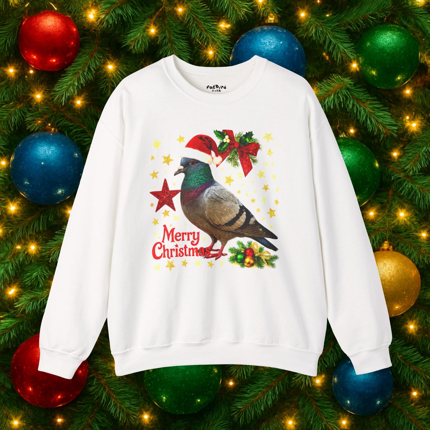 merry christmas v2: festive christmas pigeon sweatshirt / jumper