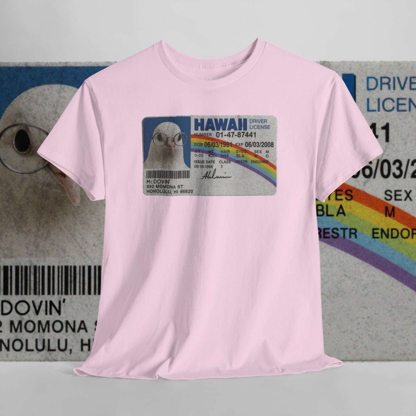 'super bird starring mcdovin' pigeon tshirt