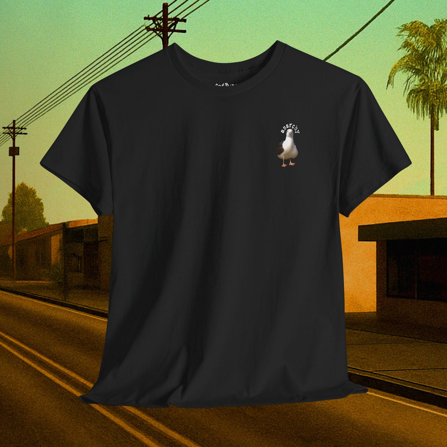 anarchy seagull tshirt [no gun design, left]