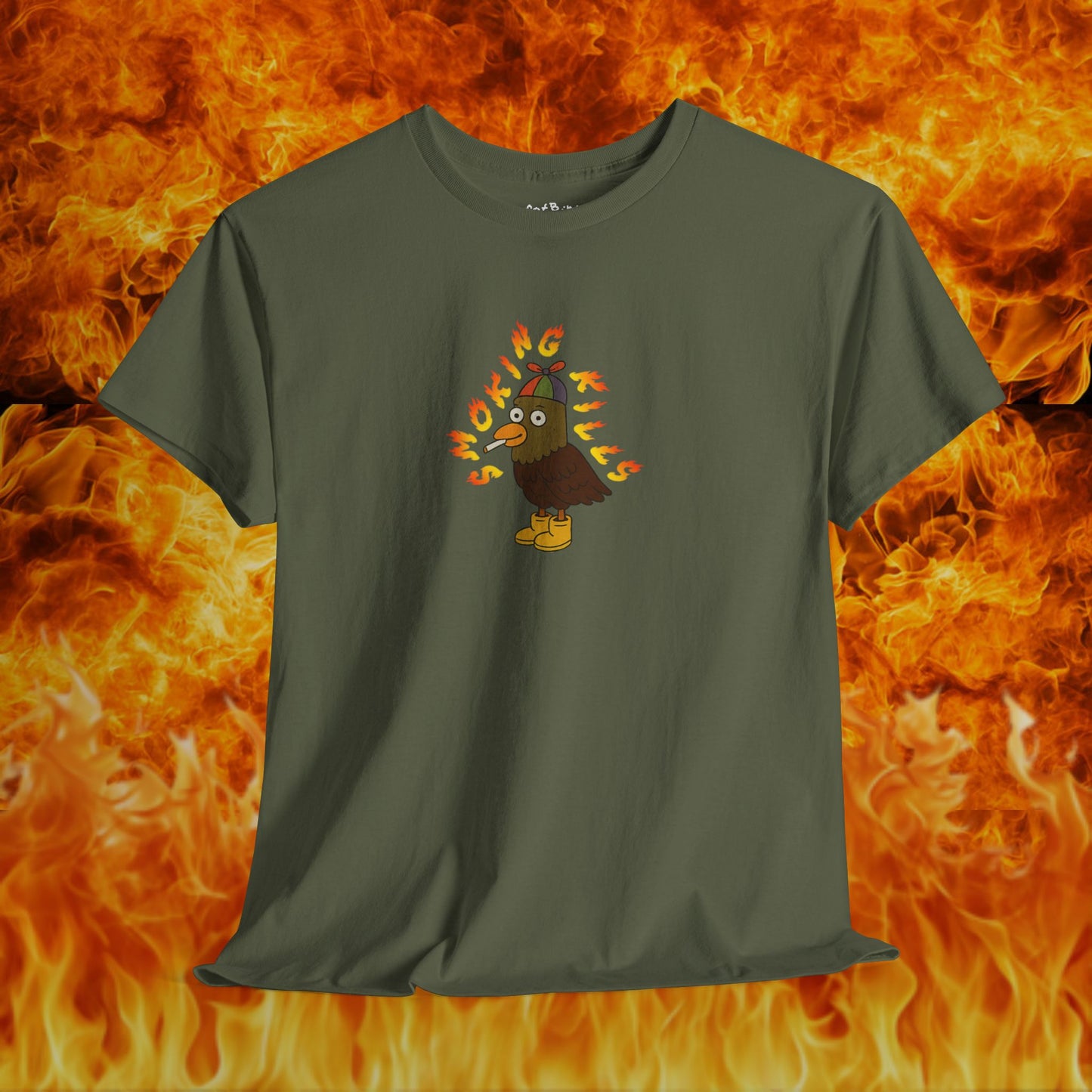 'smoking k!lls' pigeon tshirt