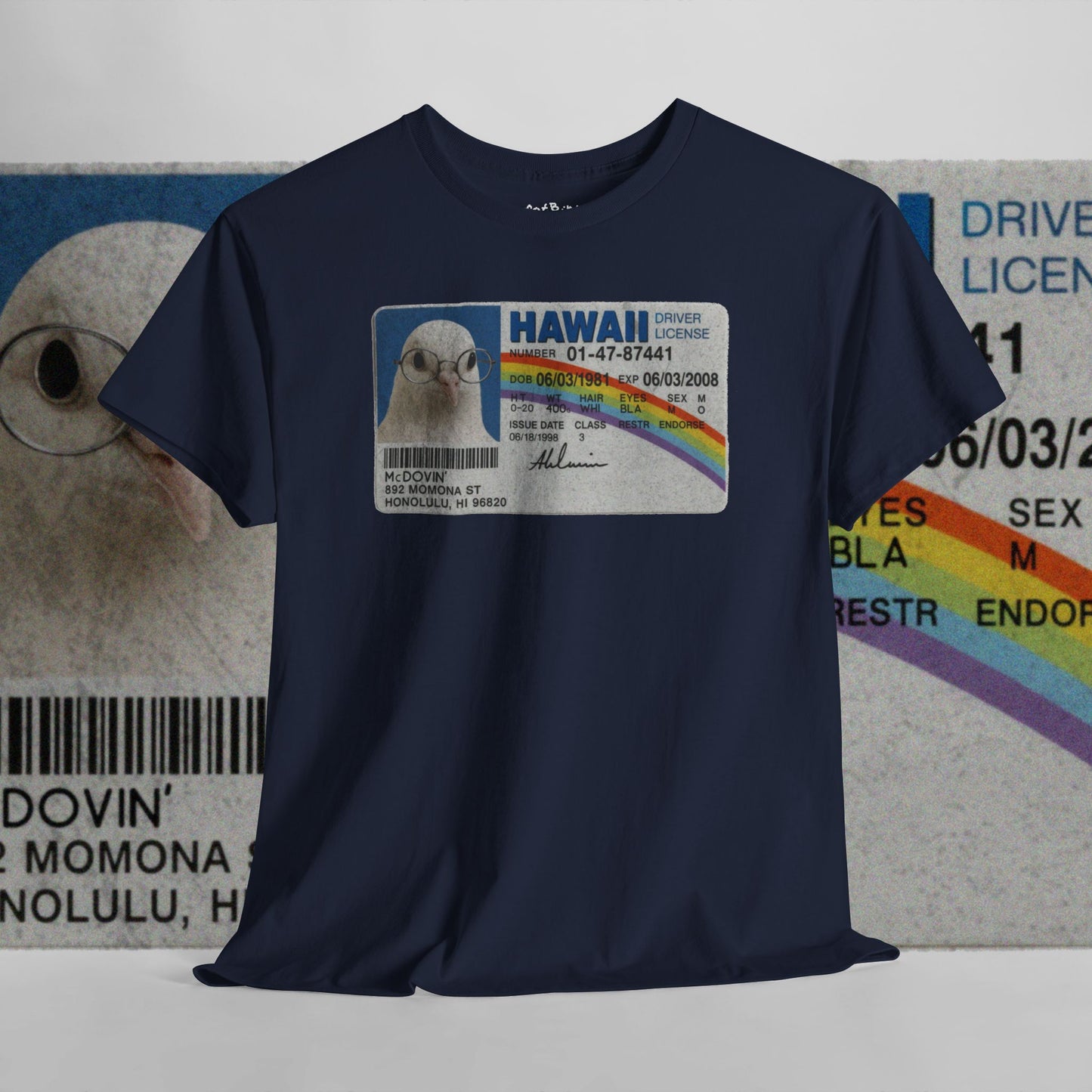 'super bird starring mcdovin' pigeon tshirt
