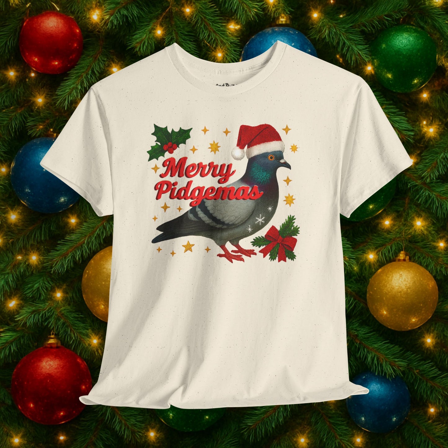 merry pidgemas v1: festive christmas pigeon tshirt