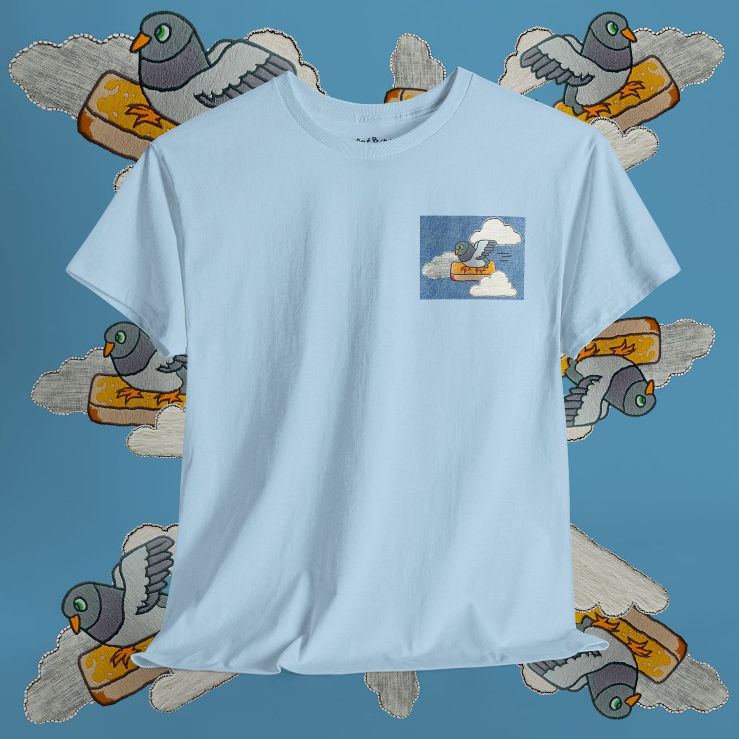 go fast pigeon unisex graphic tshirt [left]
