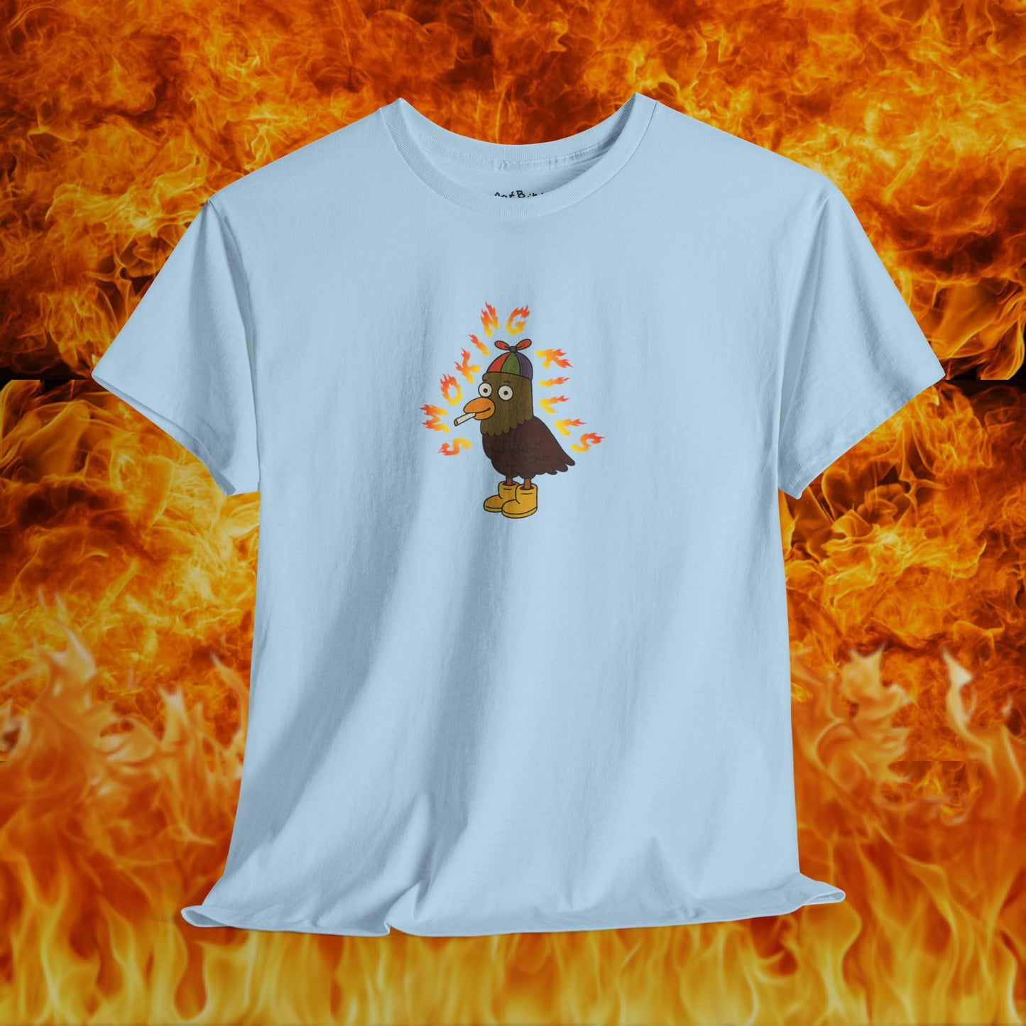 'smoking k!lls' pigeon tshirt