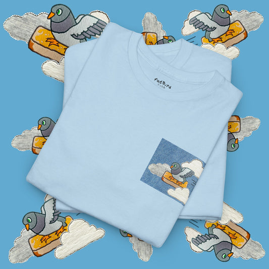 go fast pigeon unisex graphic tshirt [left]