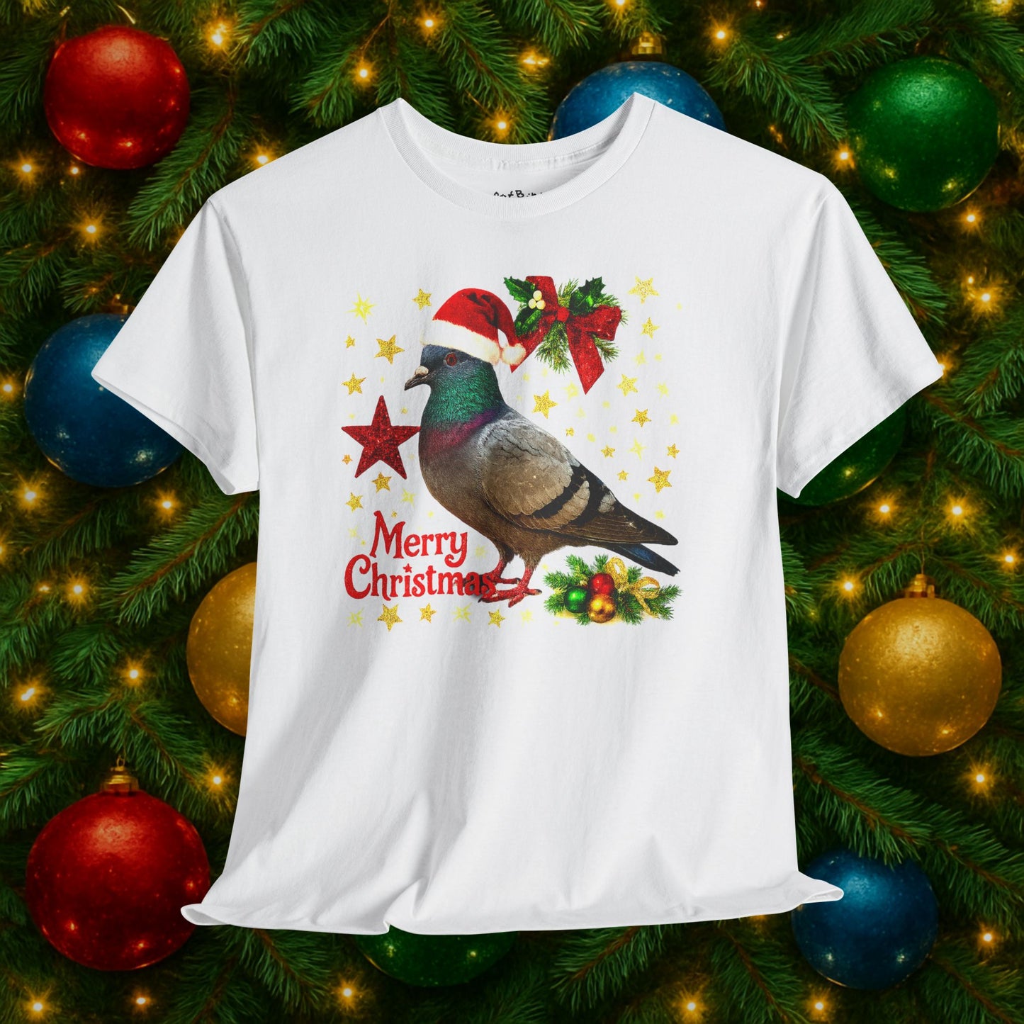 merry christmas v2: festive christmas pigeon tshirt