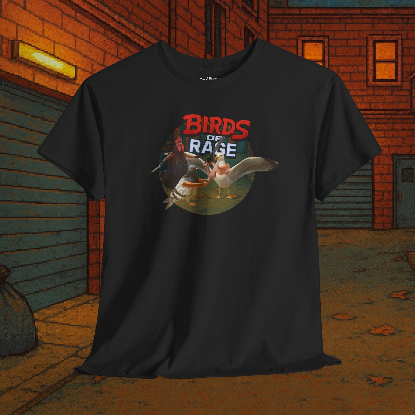 birds of rage video game tshirt