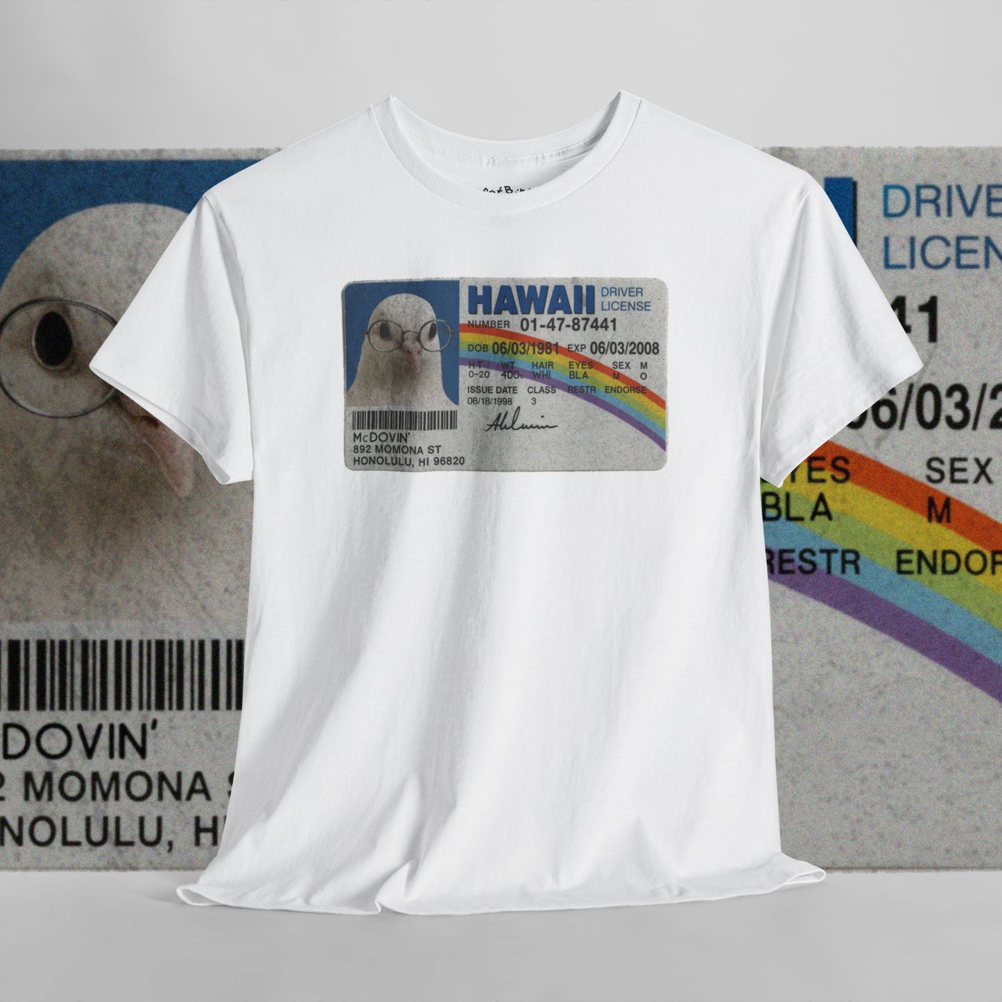 'super bird starring mcdovin' pigeon tshirt