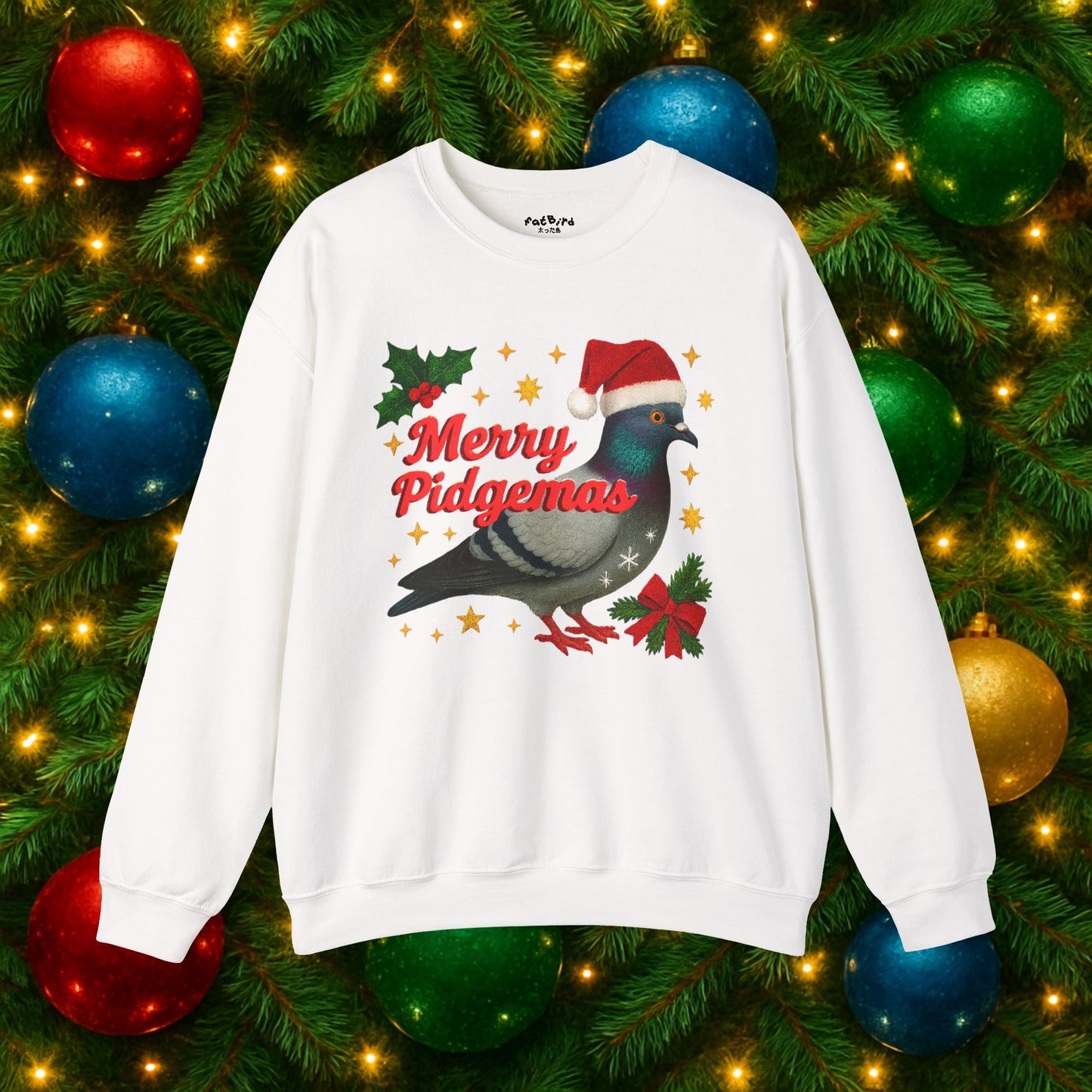 merry pidgemas v1: festive christmas pigeon sweatshirt / jumper