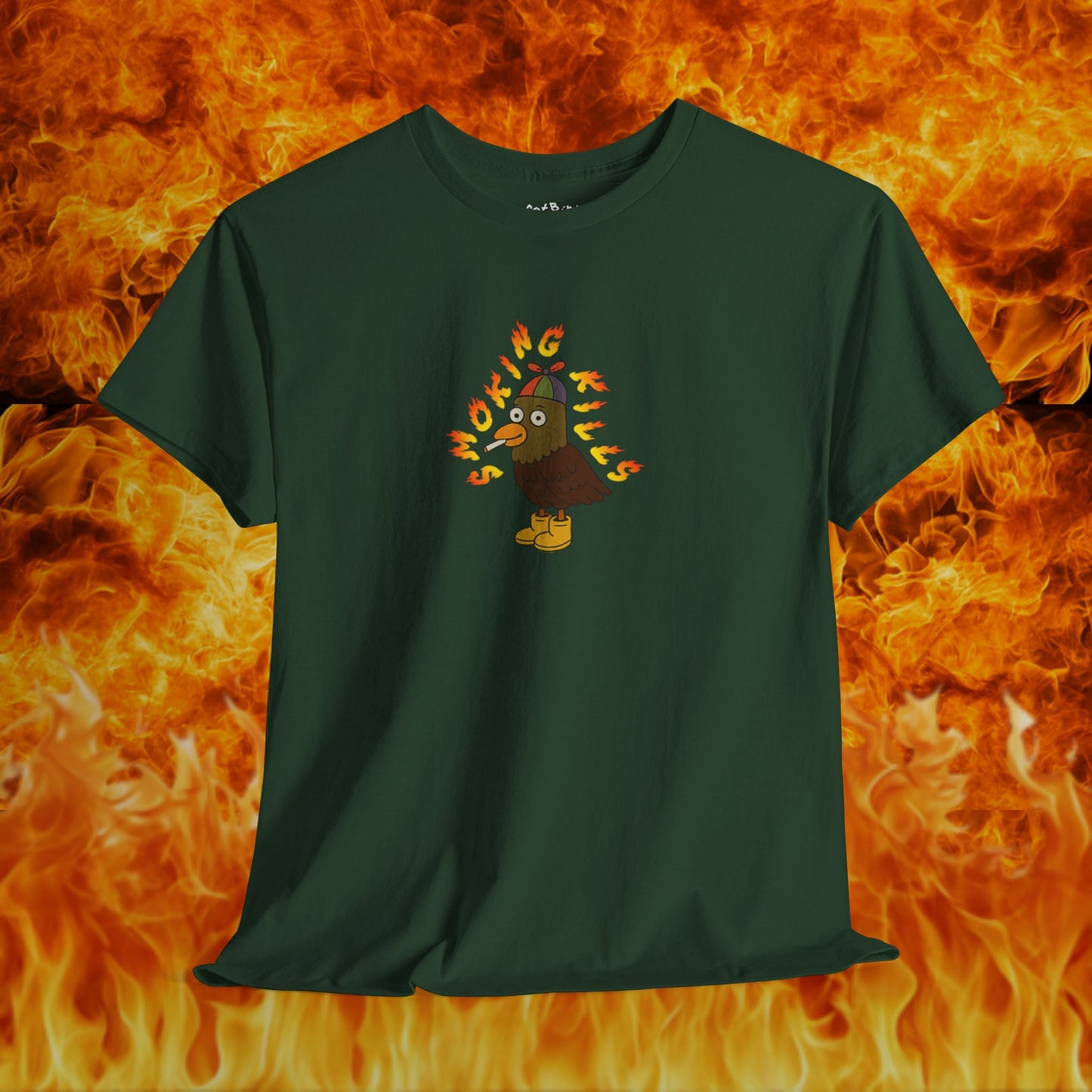 'smoking k!lls' pigeon tshirt