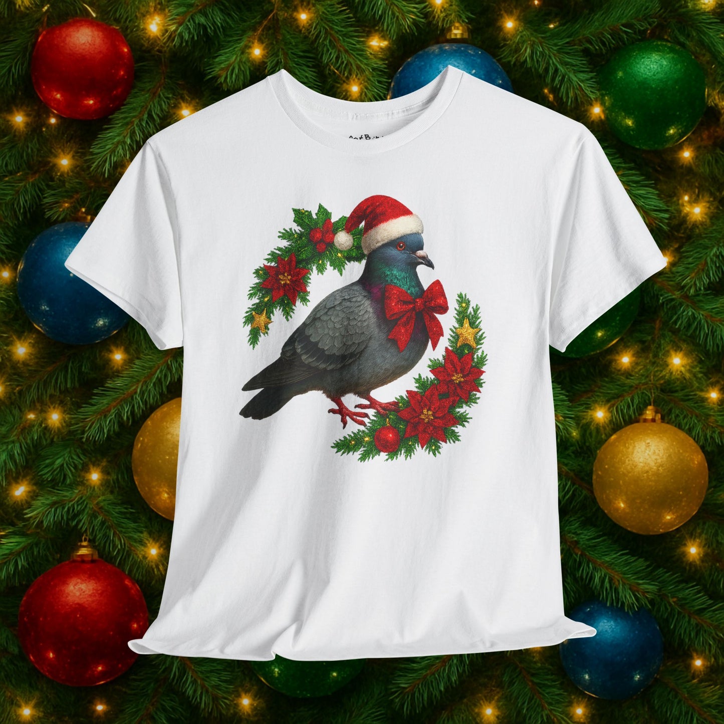 merry pidgemas v3: festive christmas pigeon tshirt