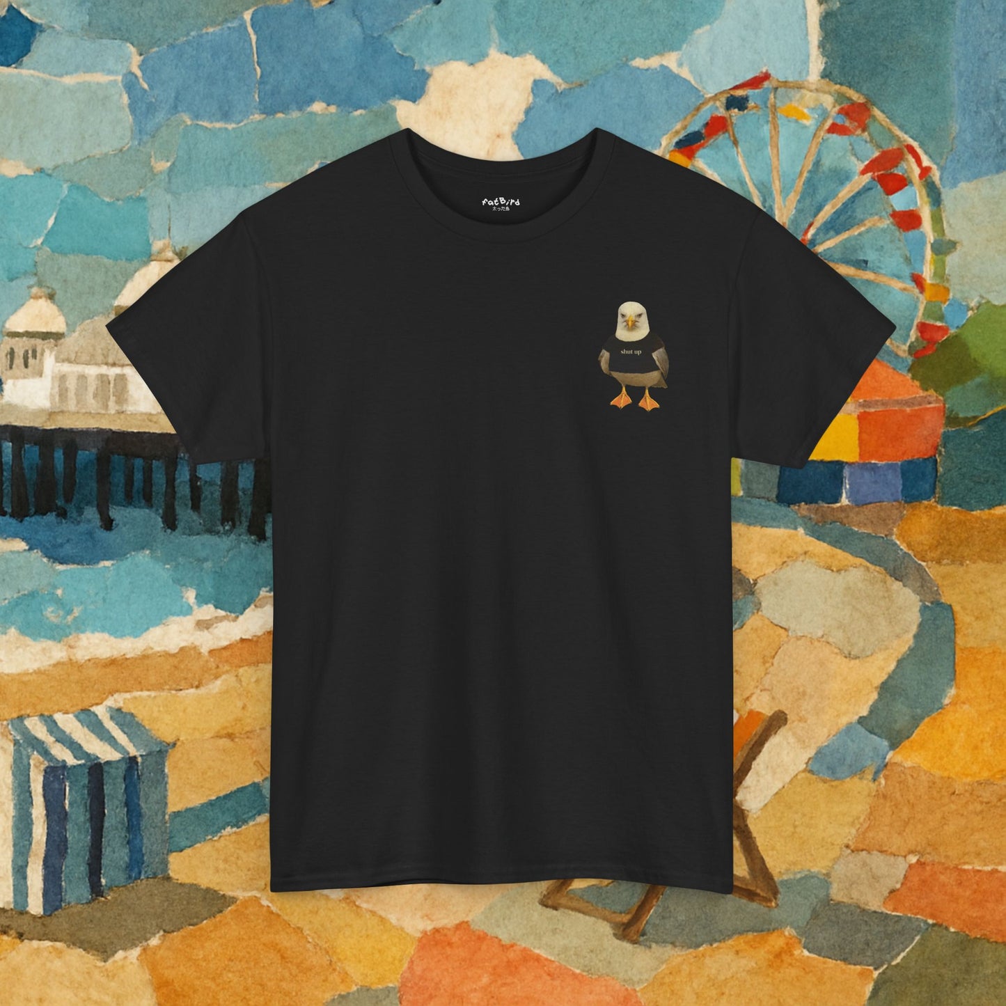 'shut up' seagull tshirt [left]